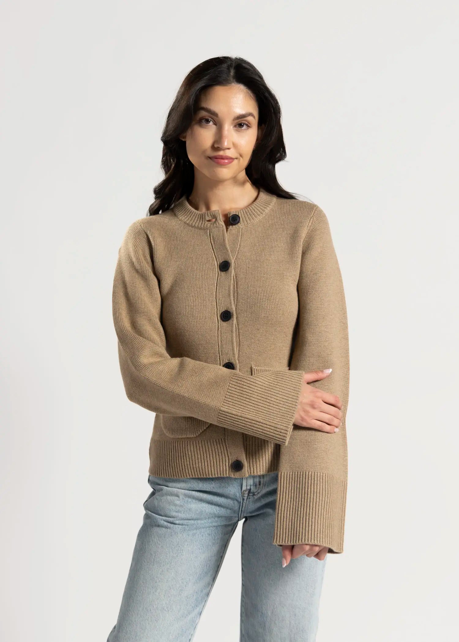 swatch_tan dani cardigan apparel