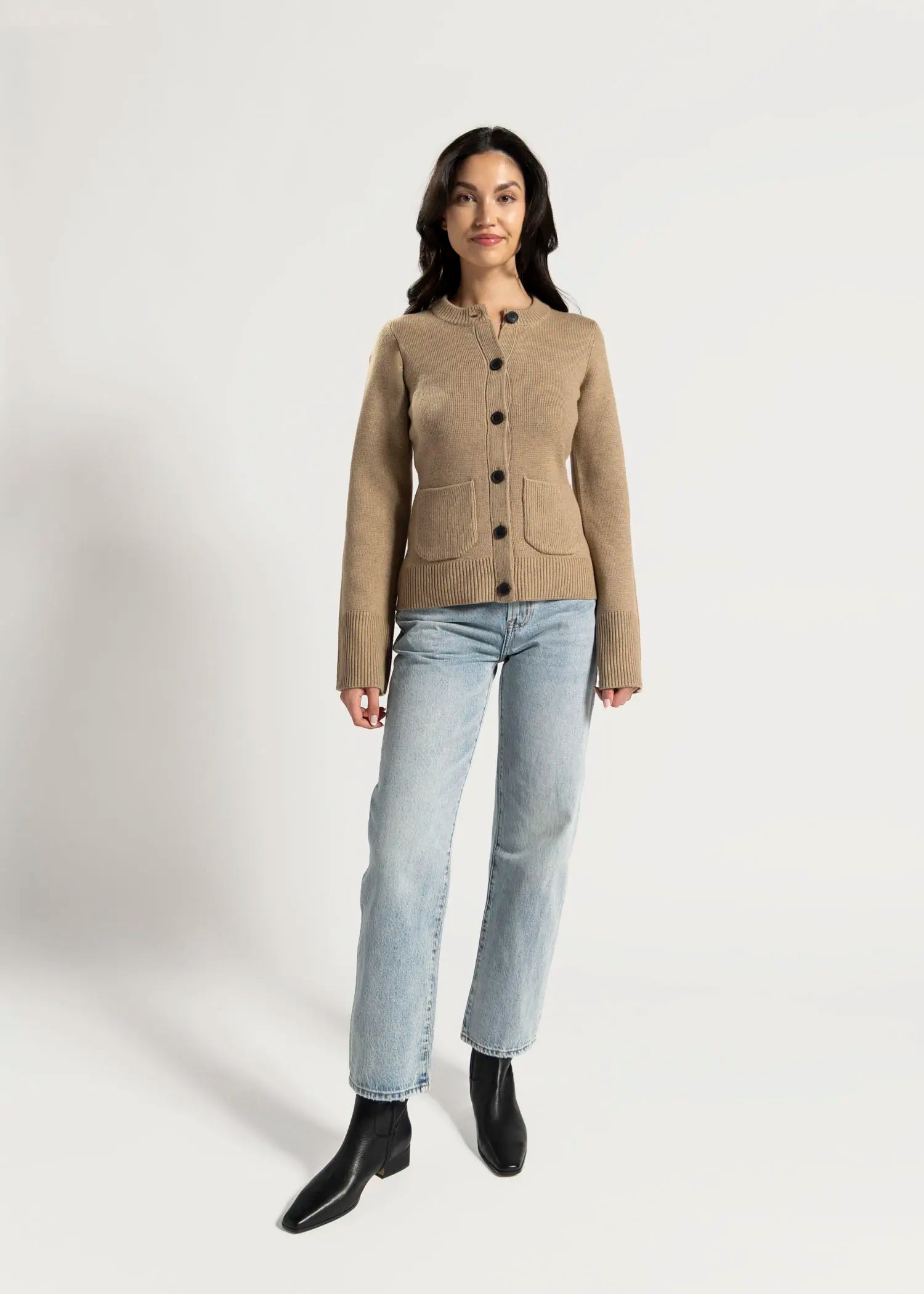 swatch_tan dani cardigan apparel