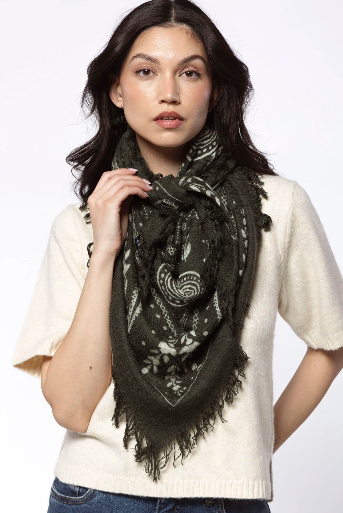 swatch_Forest cashmere bandana scarf