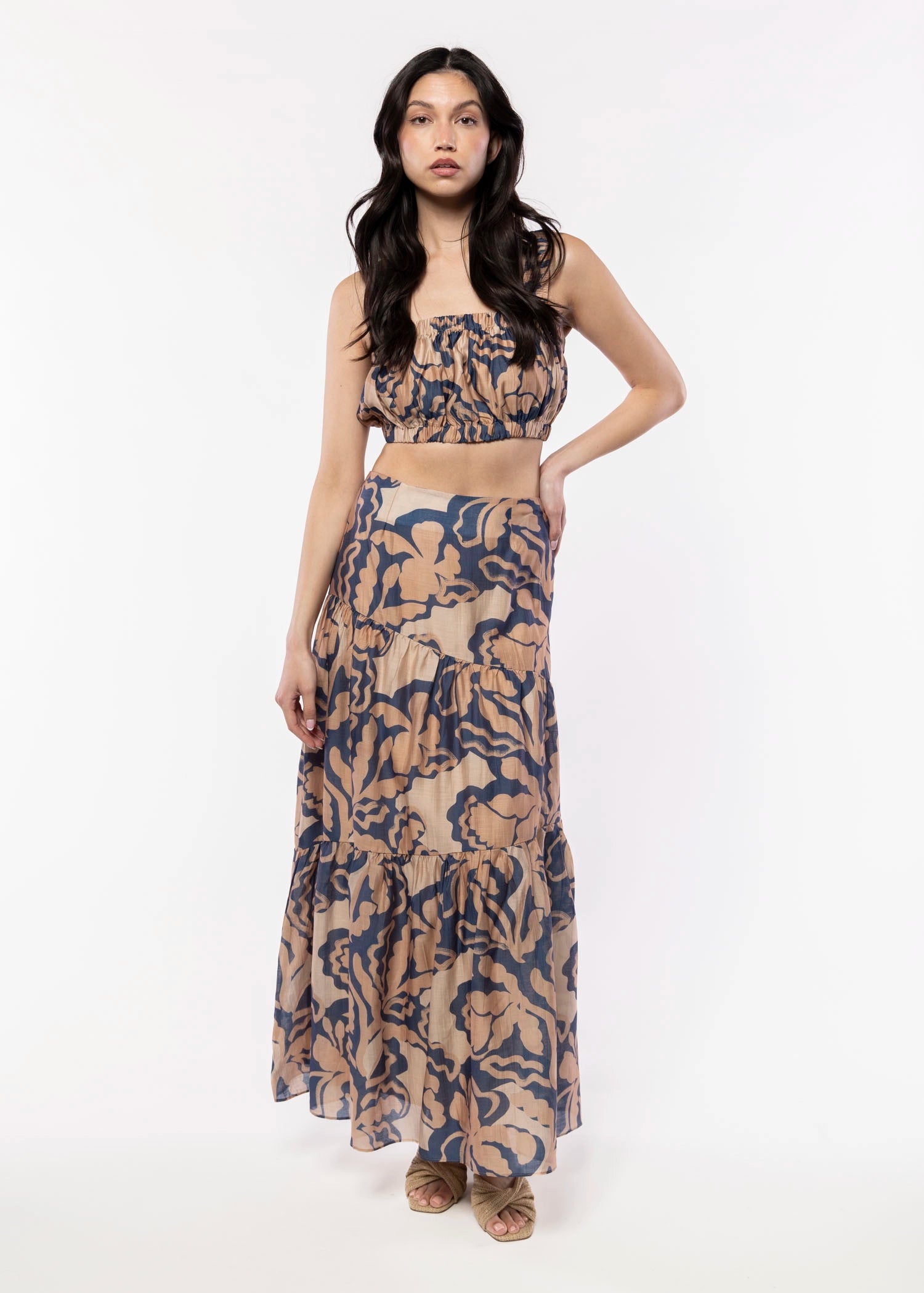 swatch_Navy Multi sadie and sage wild city crop top