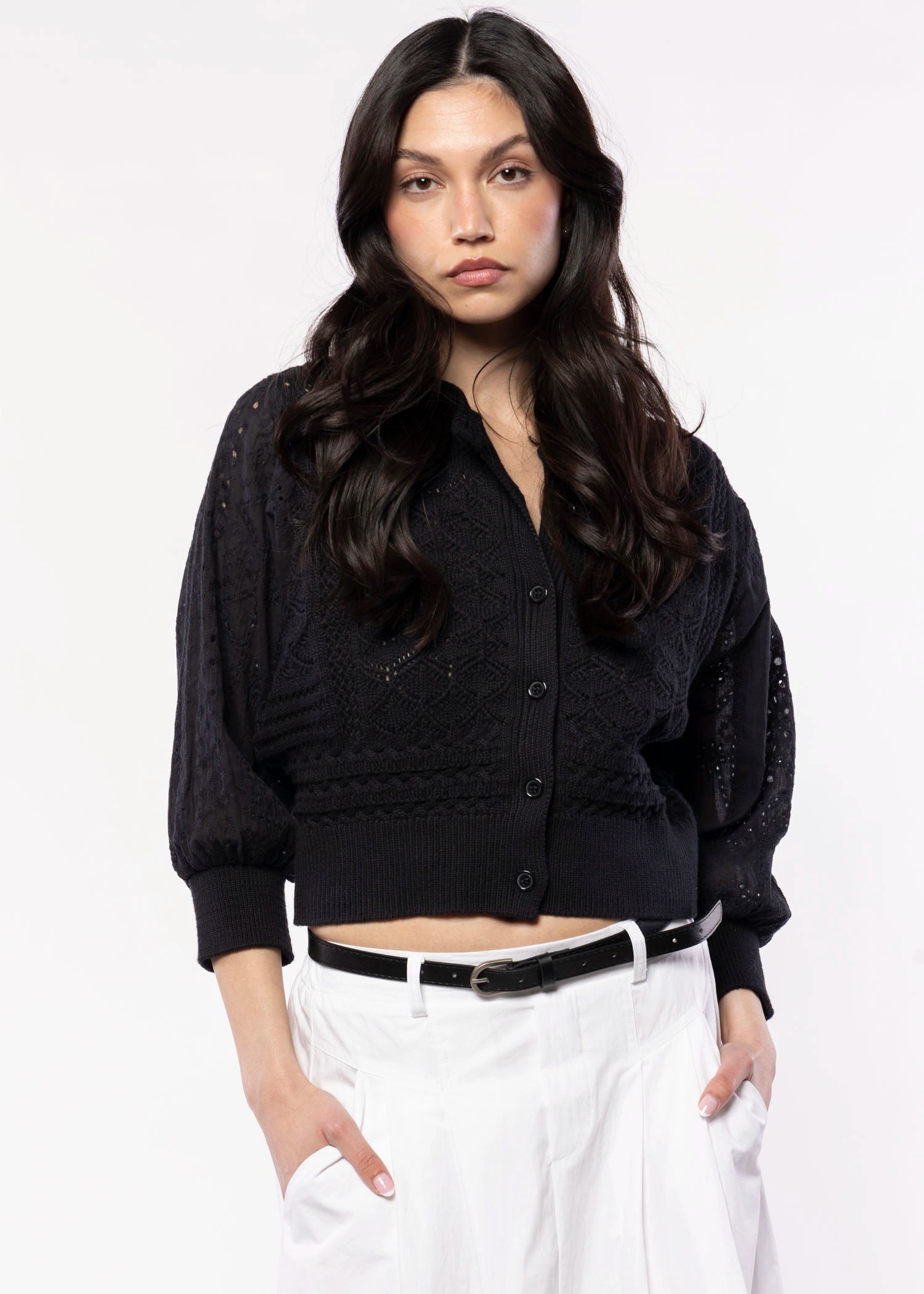 swatch_Black hendry cotton cardigan