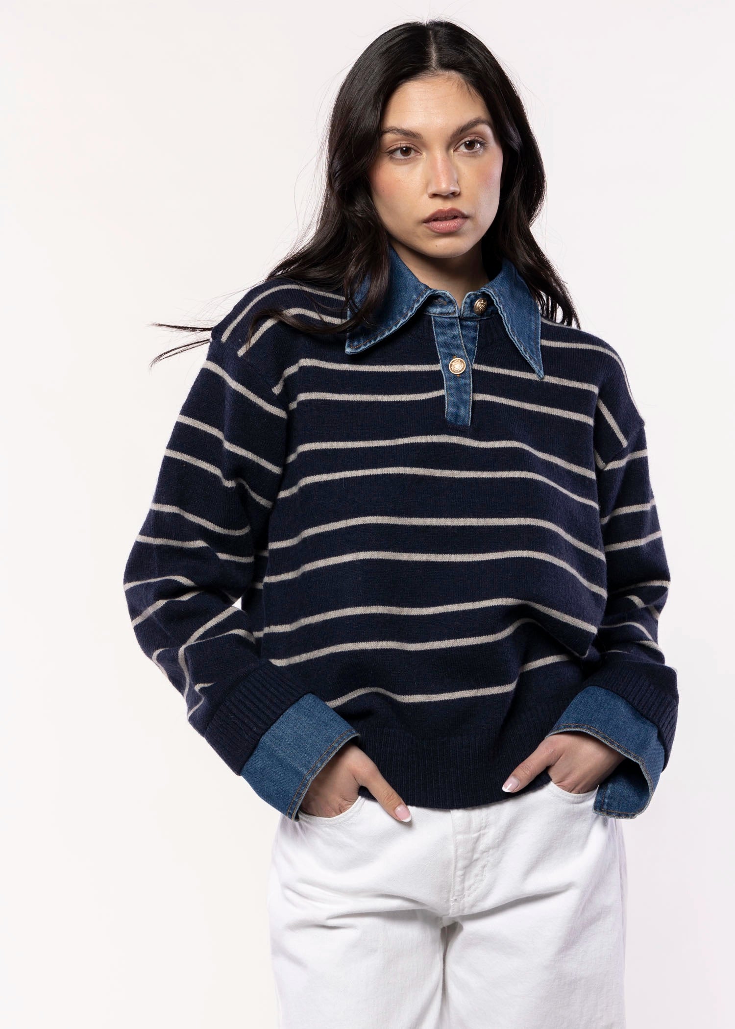 swatch_Navy/Light Grey sophia rugby sweater