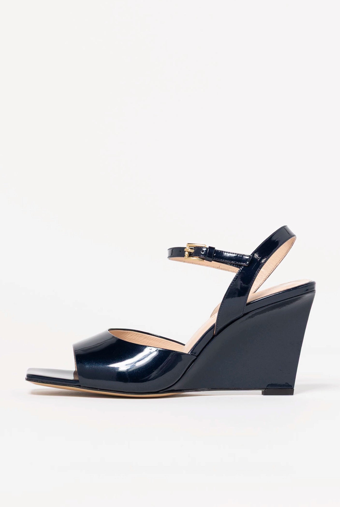 swatch_Navy Patent wedge sandal