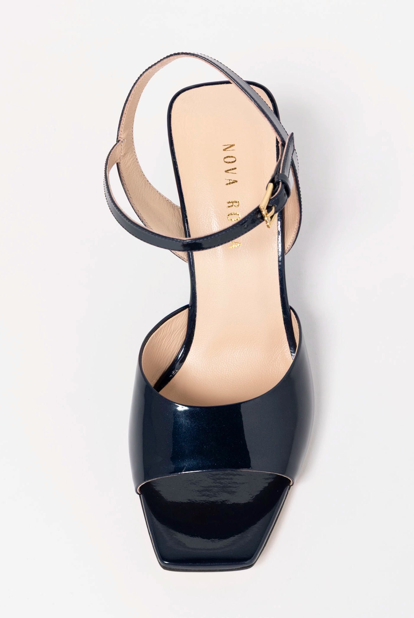 swatch_Navy Patent wedge sandal