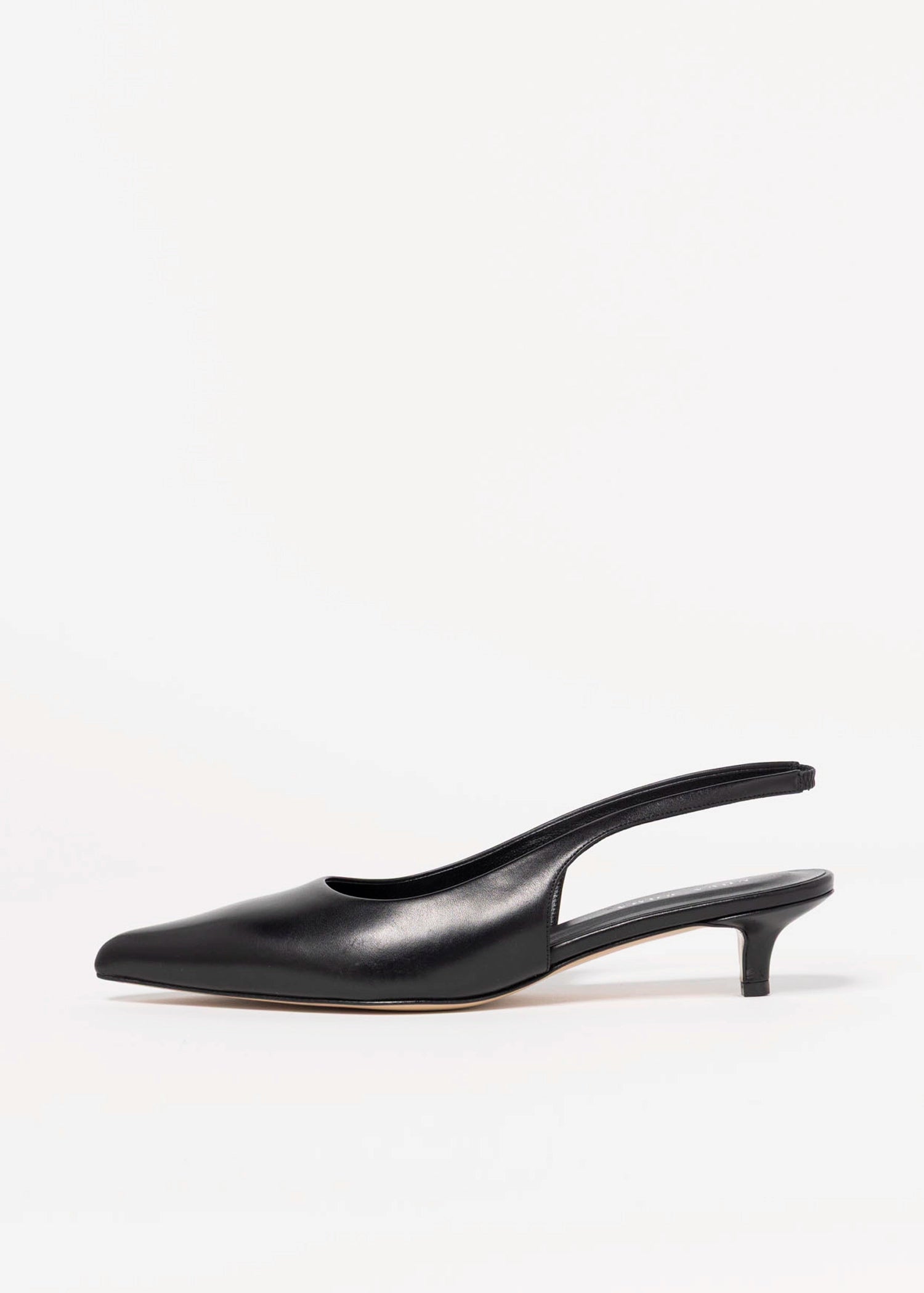 swatch_Black Leather kitten heel pump