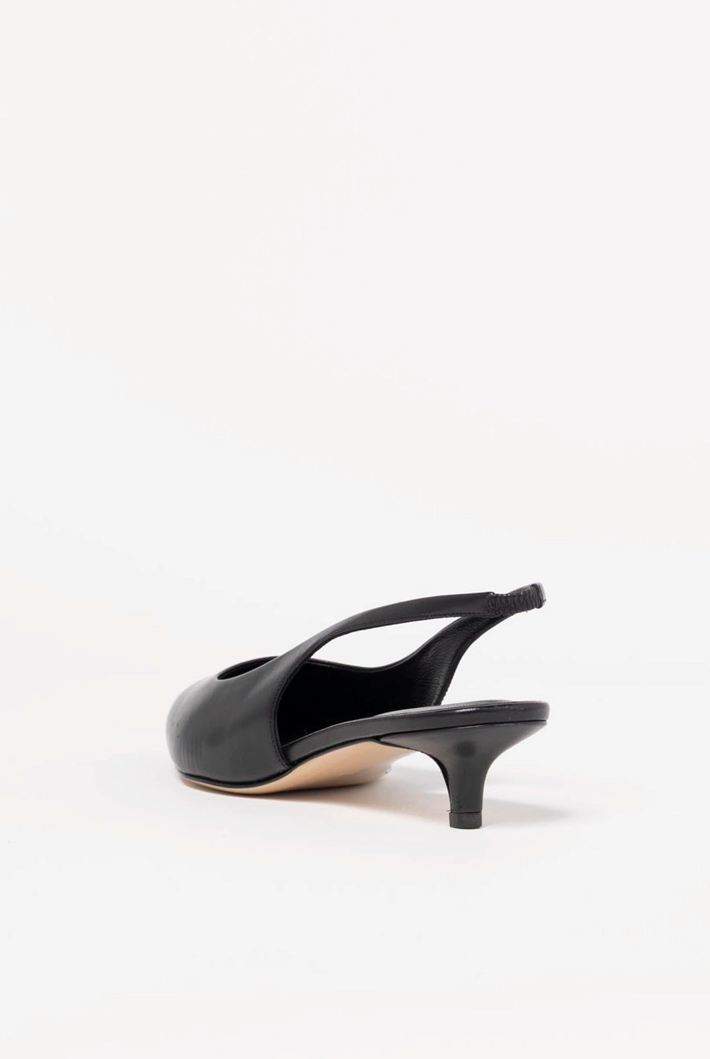 swatch_Black Leather kitten heel pump