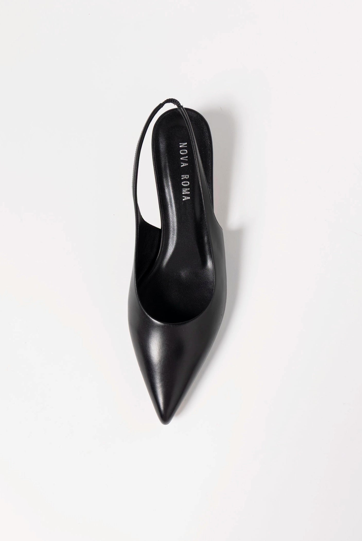 swatch_Black Leather kitten heel pump