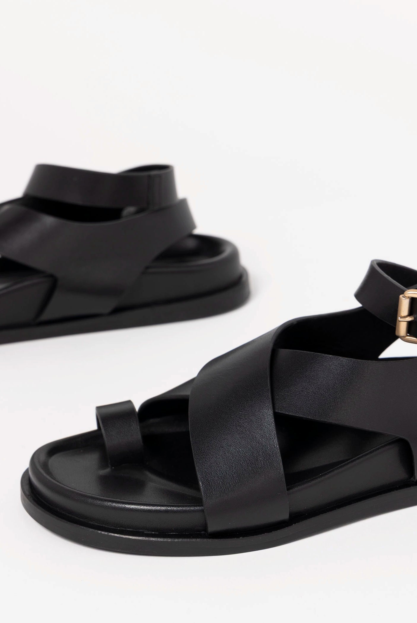 swatch_Black Leather leather footbed sandal