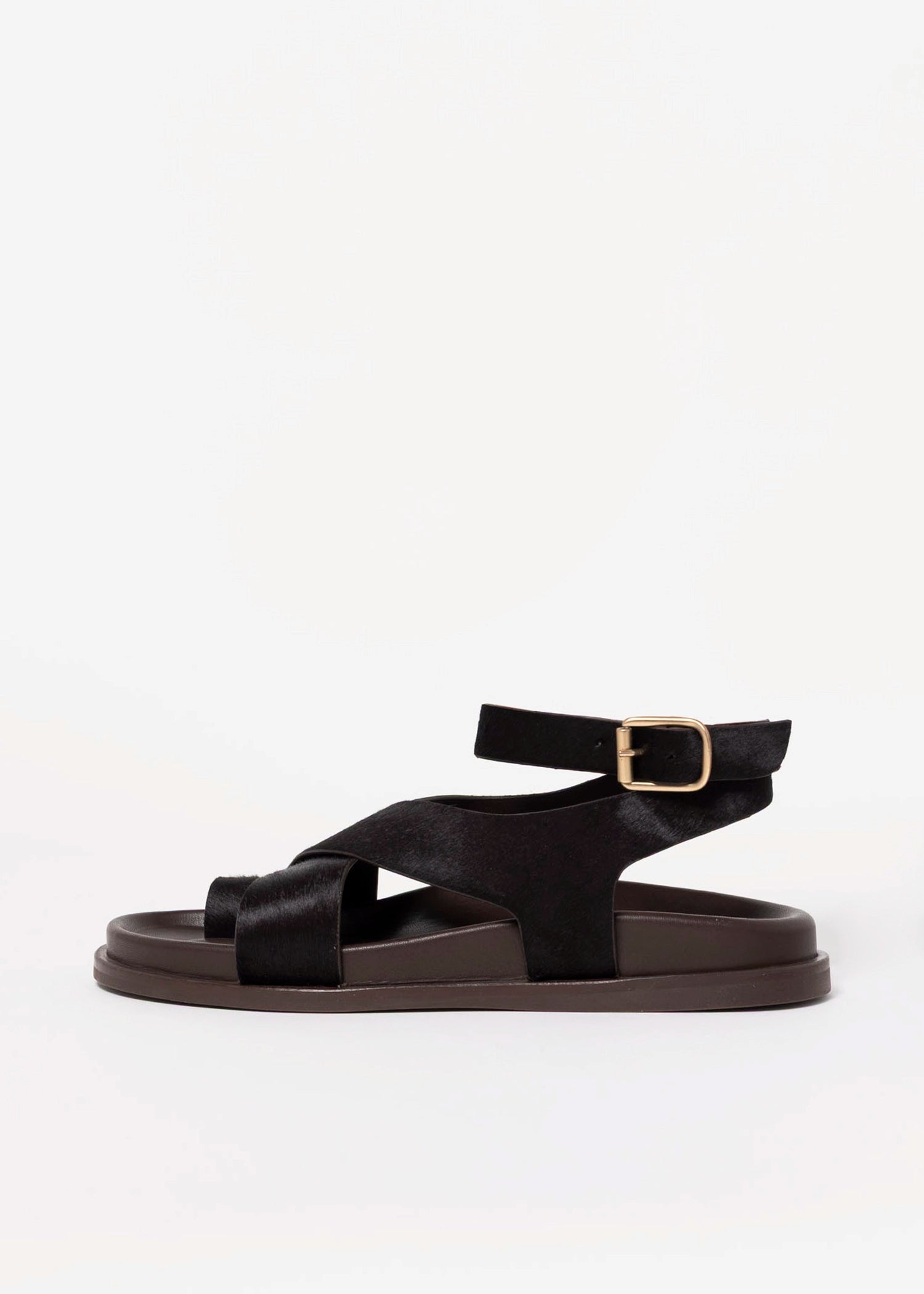 swatch_Brown Haircalf leather footbed sandal