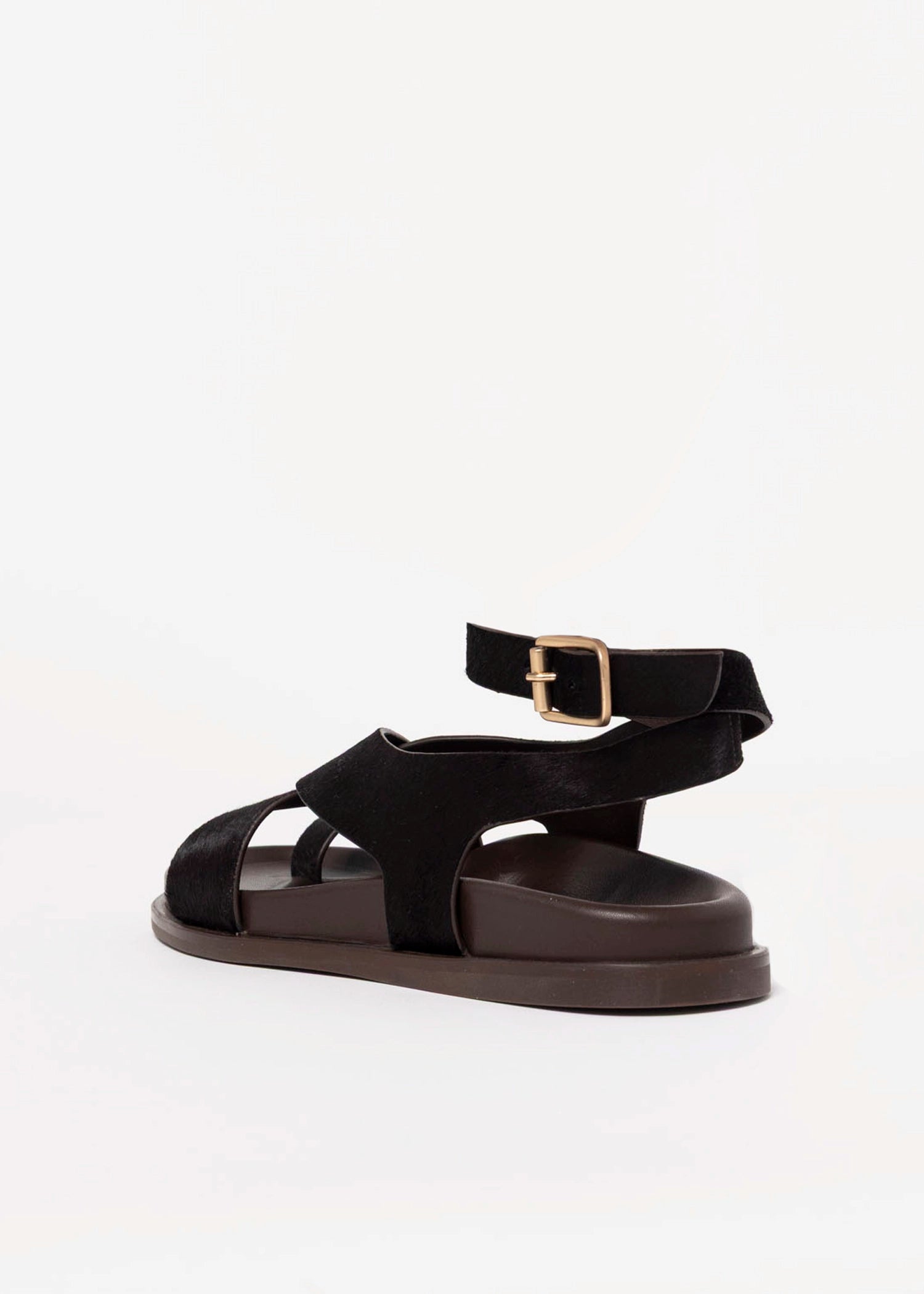 swatch_Brown Haircalf leather footbed sandal