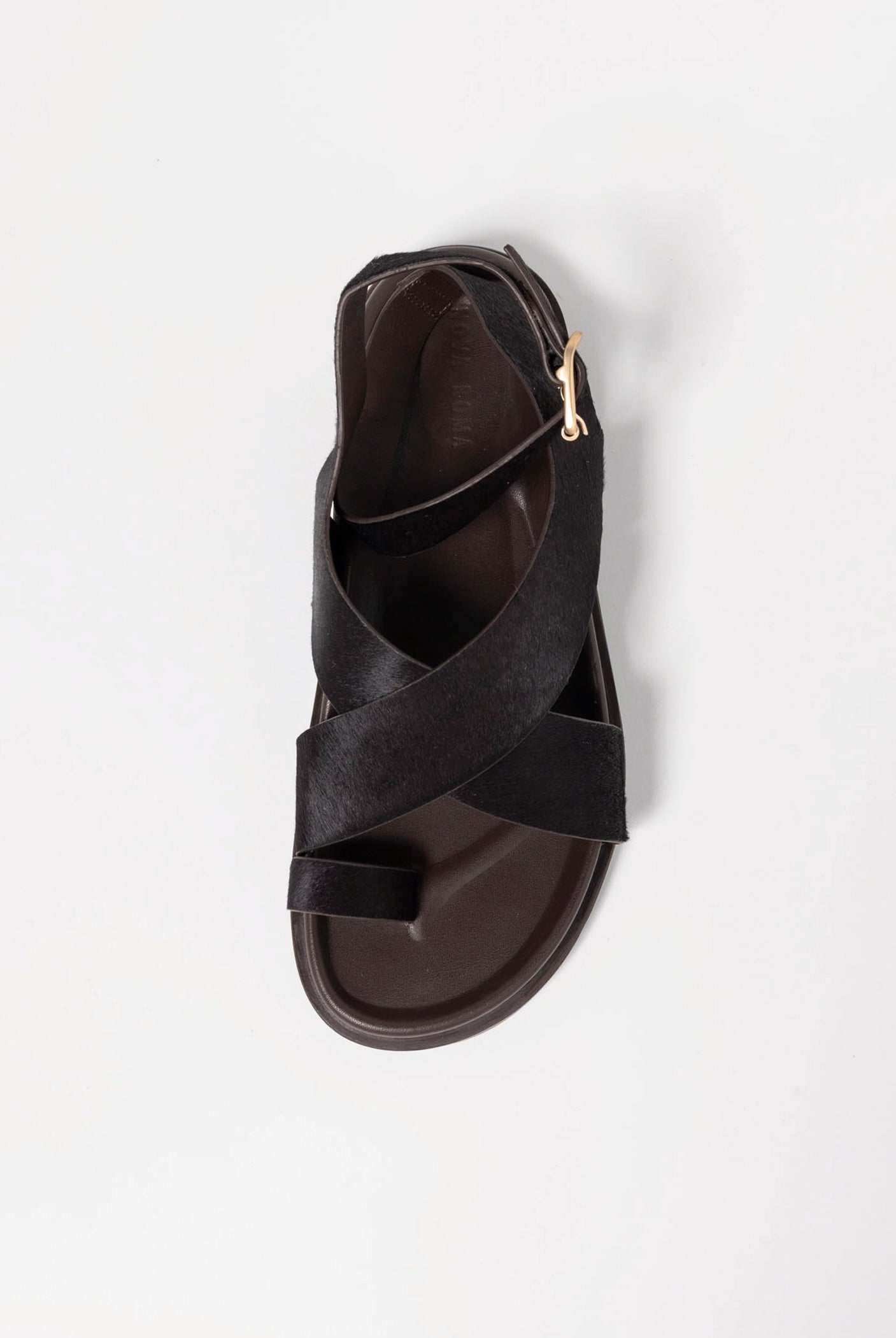 swatch_Brown Haircalf leather footbed sandal