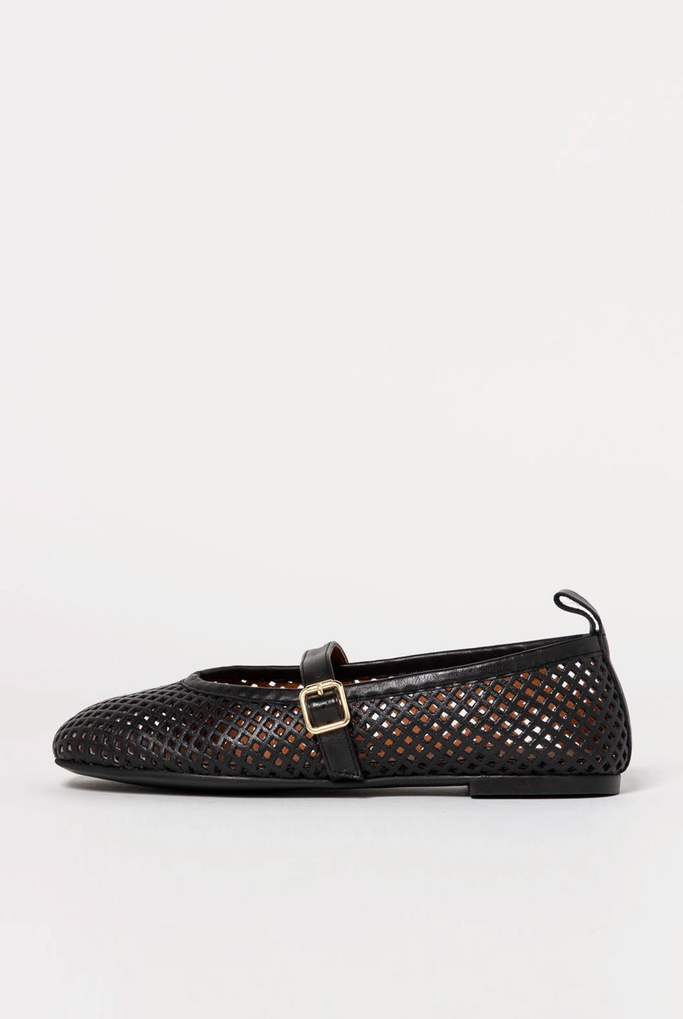 swatch_Black Leather tiziana perforated flat angel alarcon