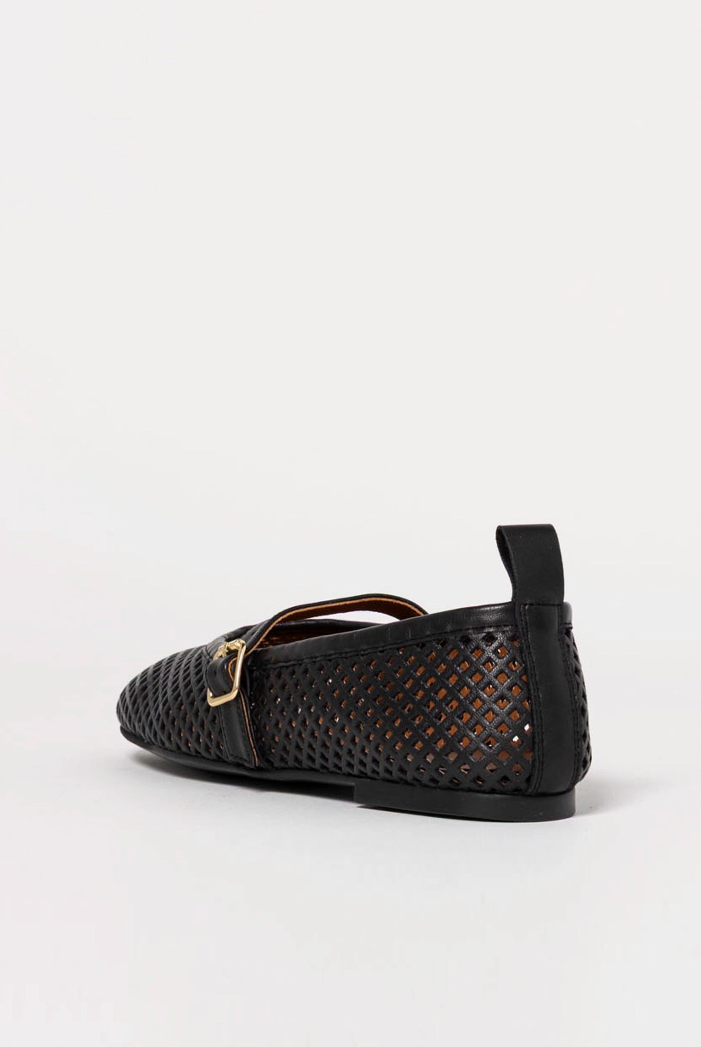 swatch_Black Leather tiziana perforated flat angel alarcon