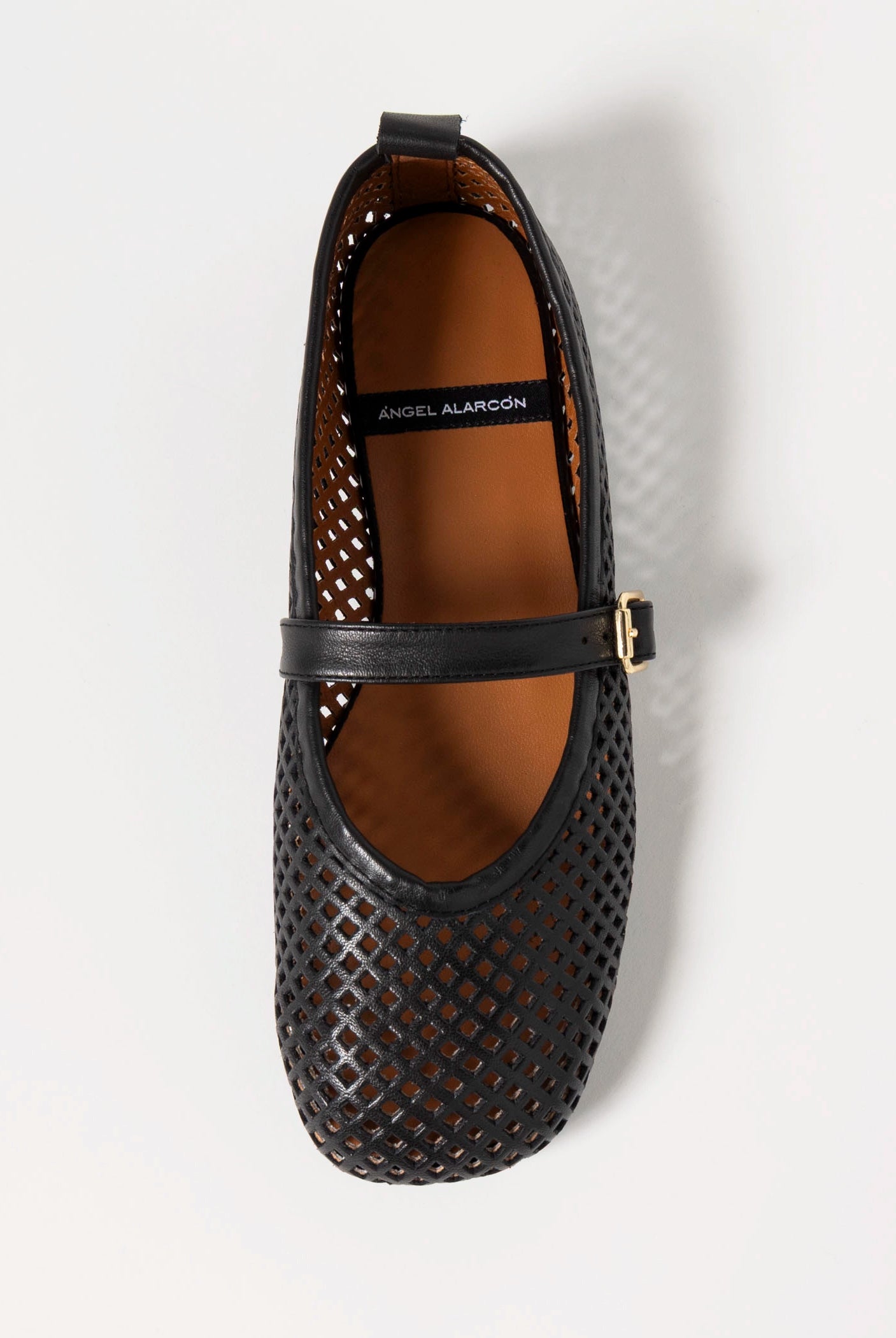 swatch_Black Leather tiziana perforated flat angel alarcon