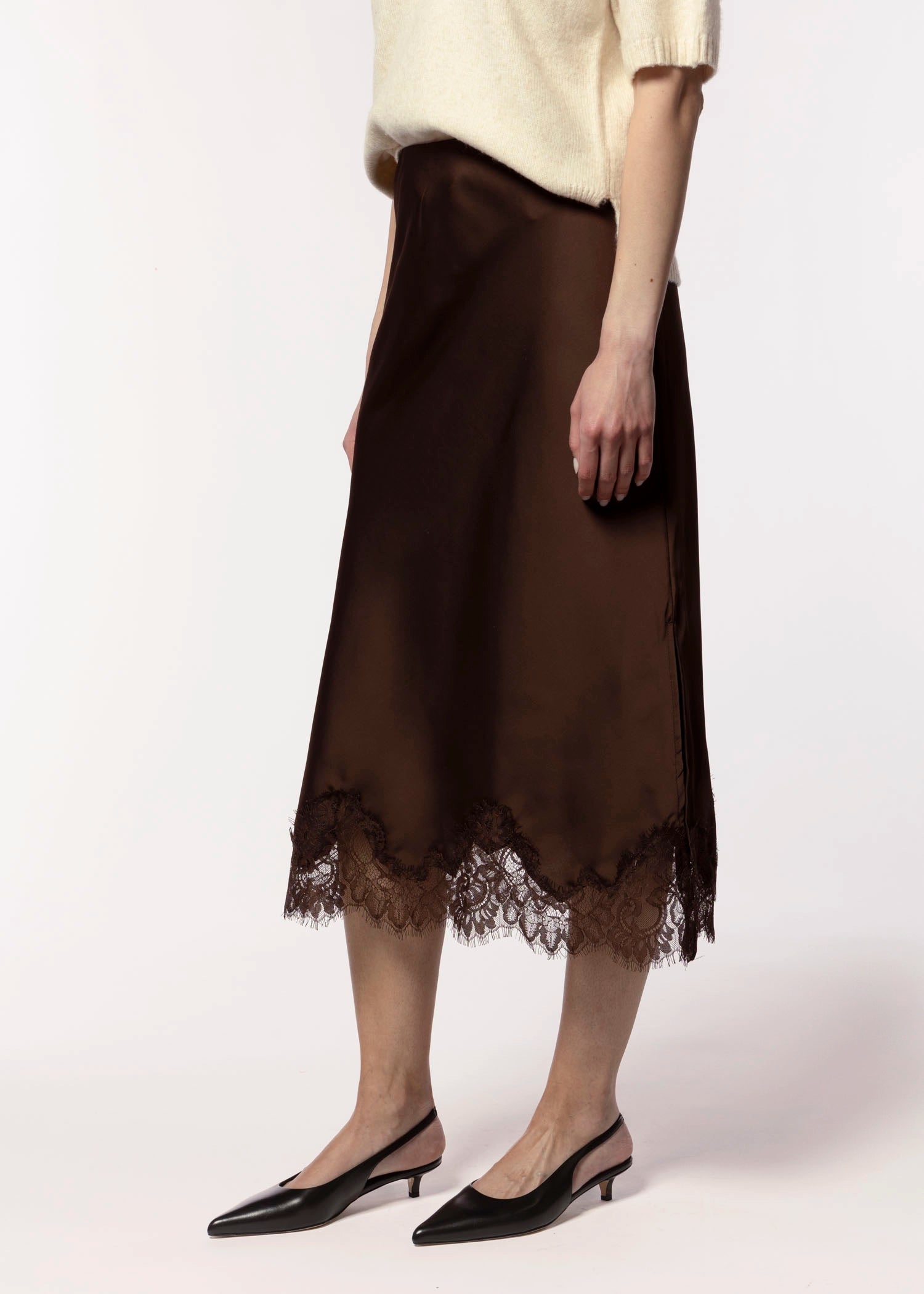 swatch_Dark Chocolate satin skirt skirts