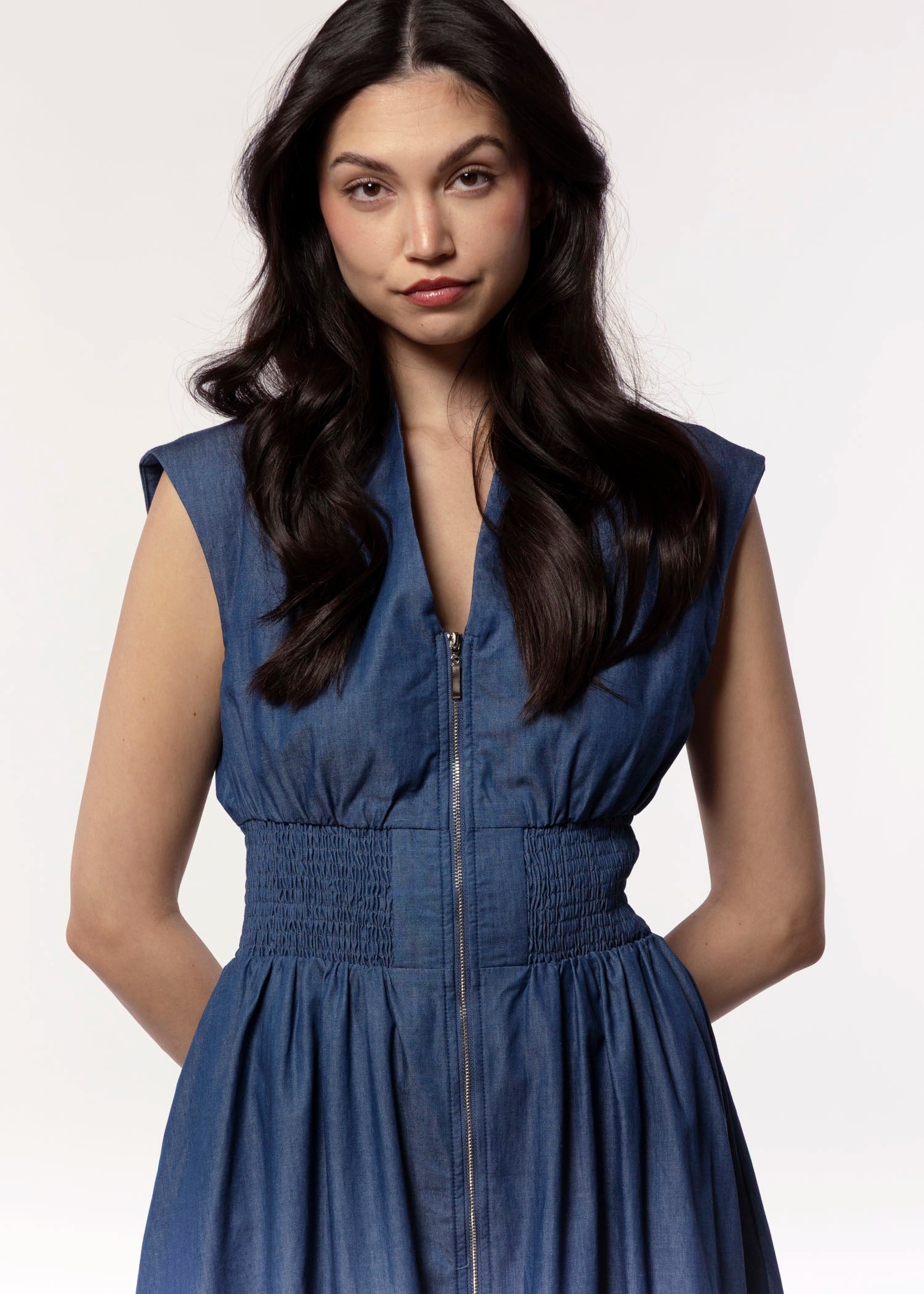 swatch_Denim thml smocked waist dress