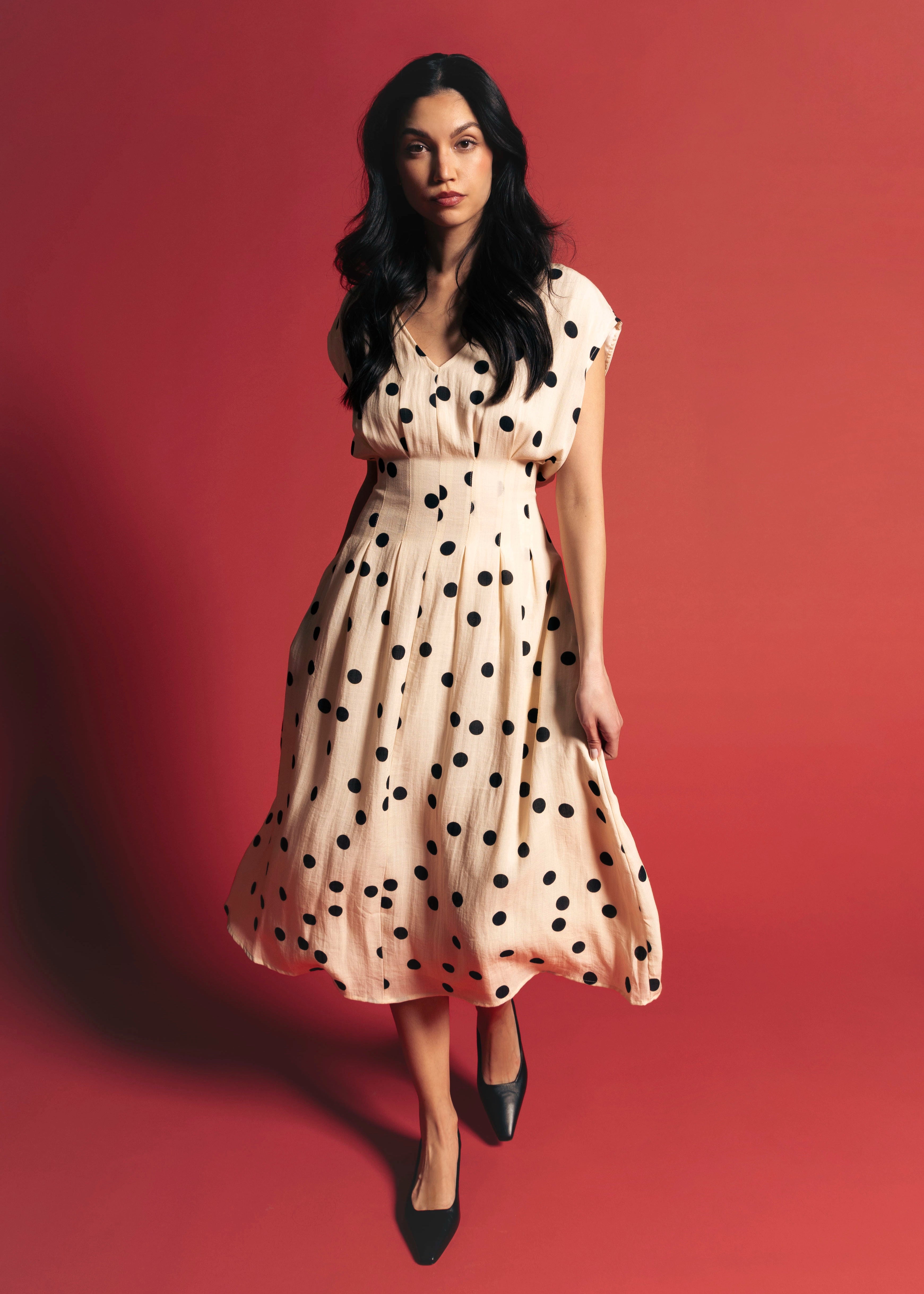 swatch_Cream thml polka dot midi dress