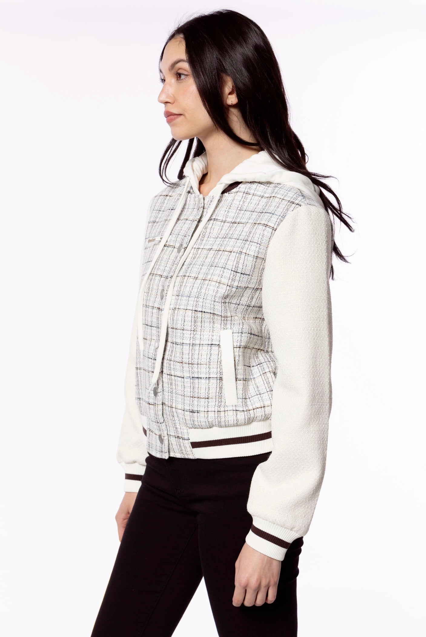 swatch_White Plaid central park west logan bomber jacket