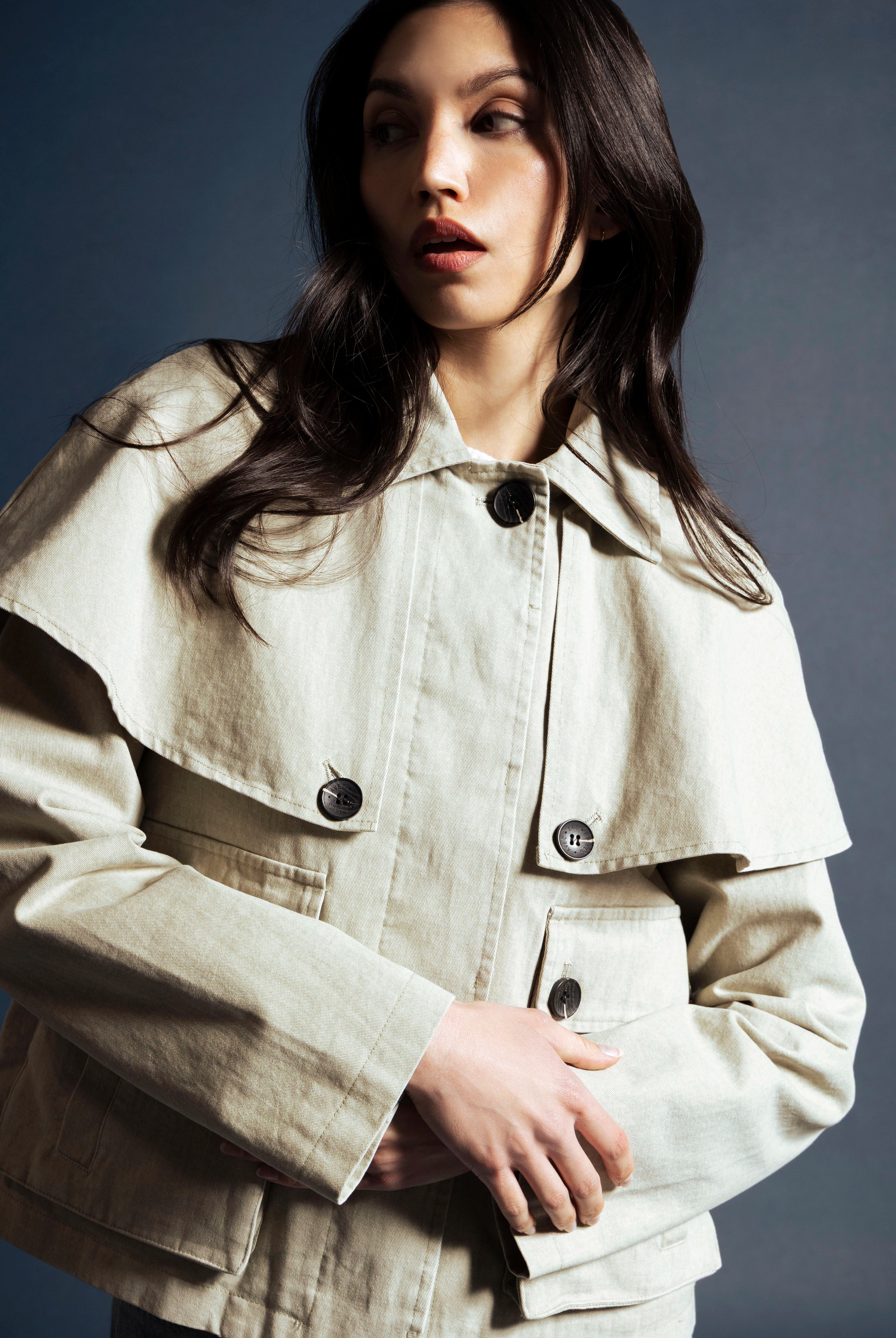 swatch_Tan avec les filles cotton cape jacket