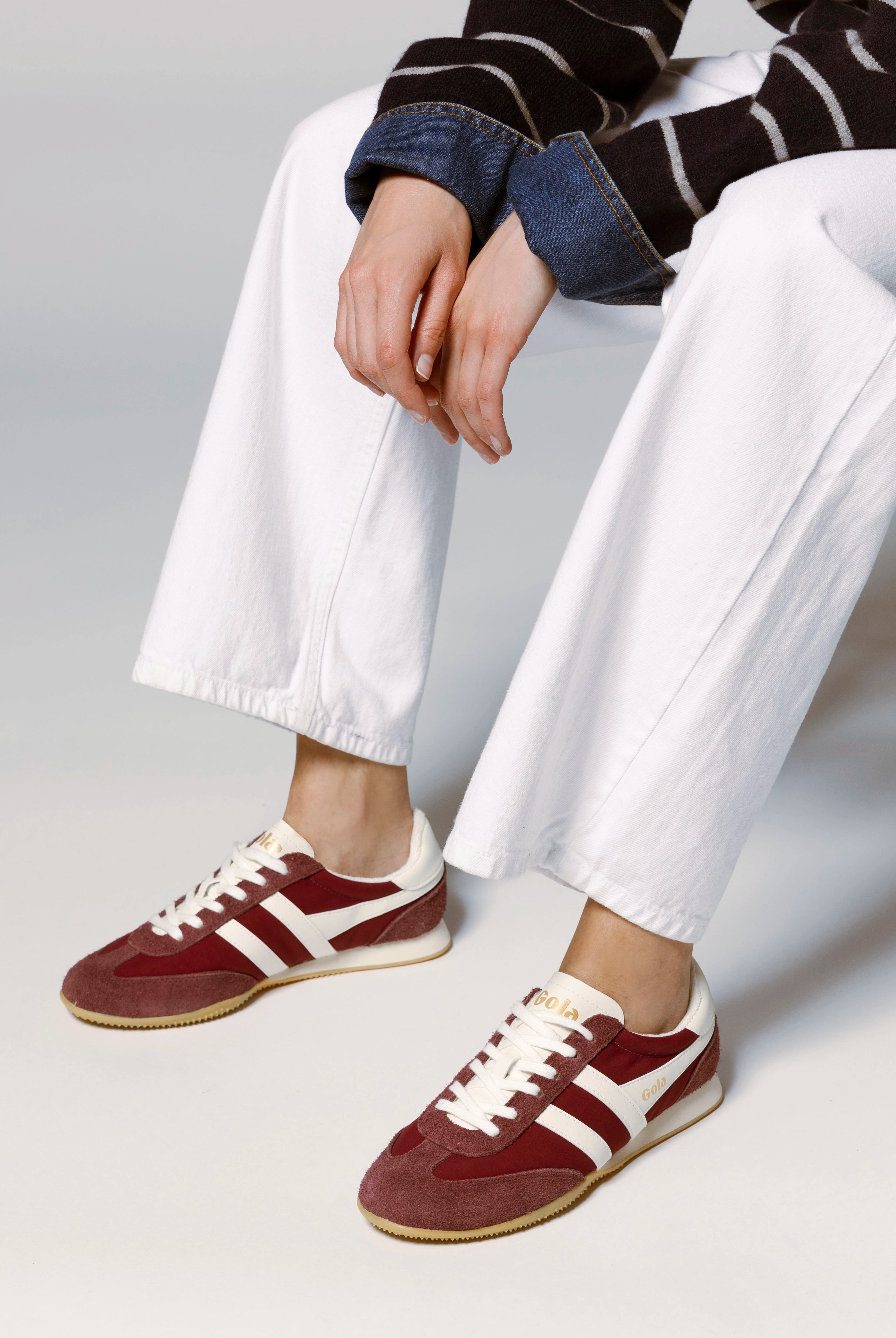 swatch_Wine/Off White gola sprinter sneaker