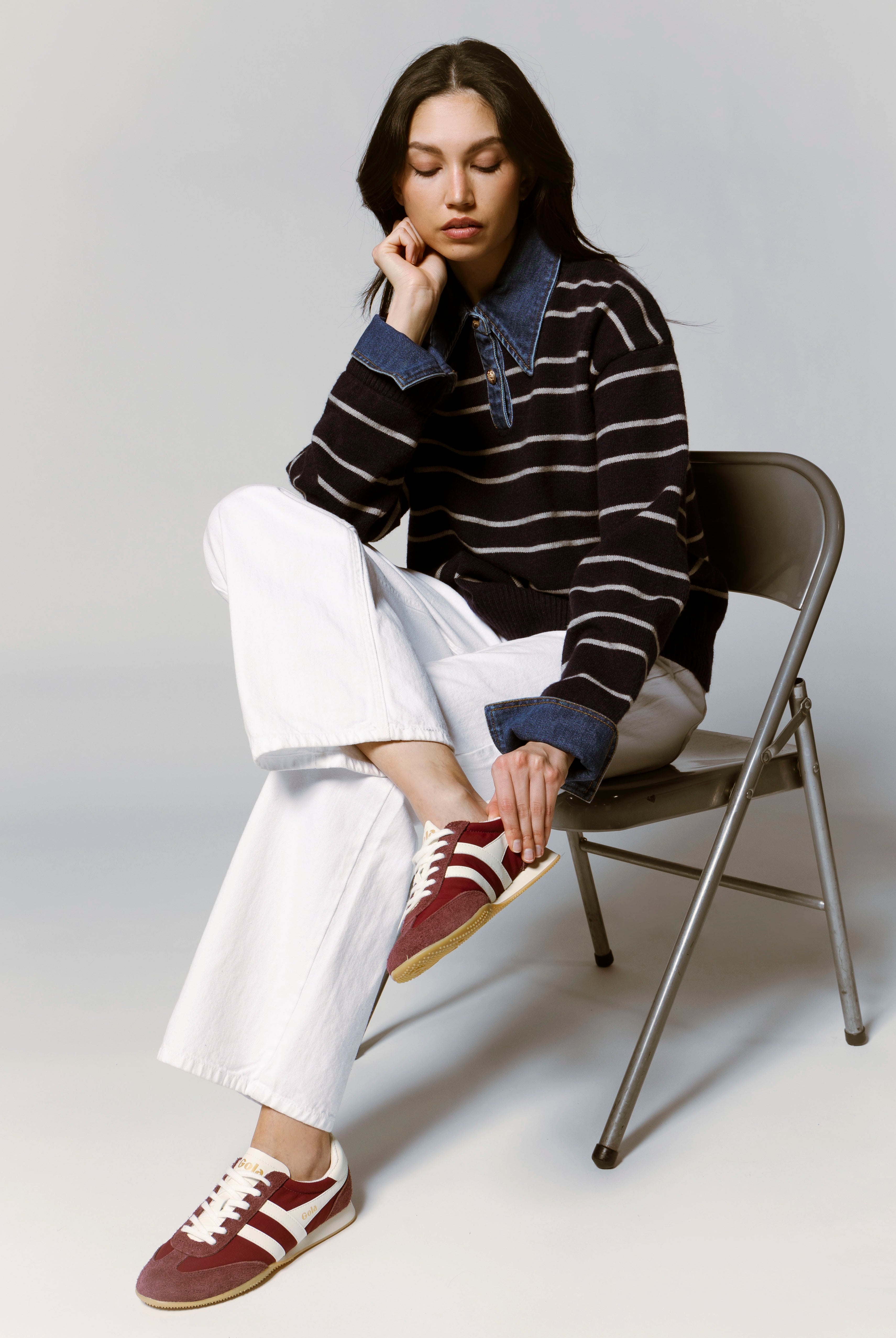 swatch_Wine/Off White gola sprinter sneaker