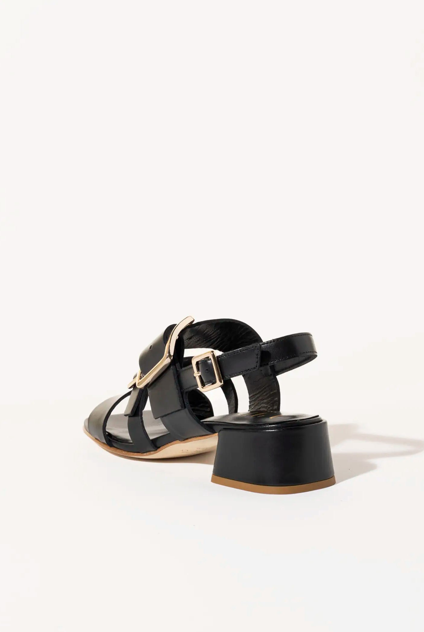 swatch_black leather heeled buckle sandal heeled sandals
