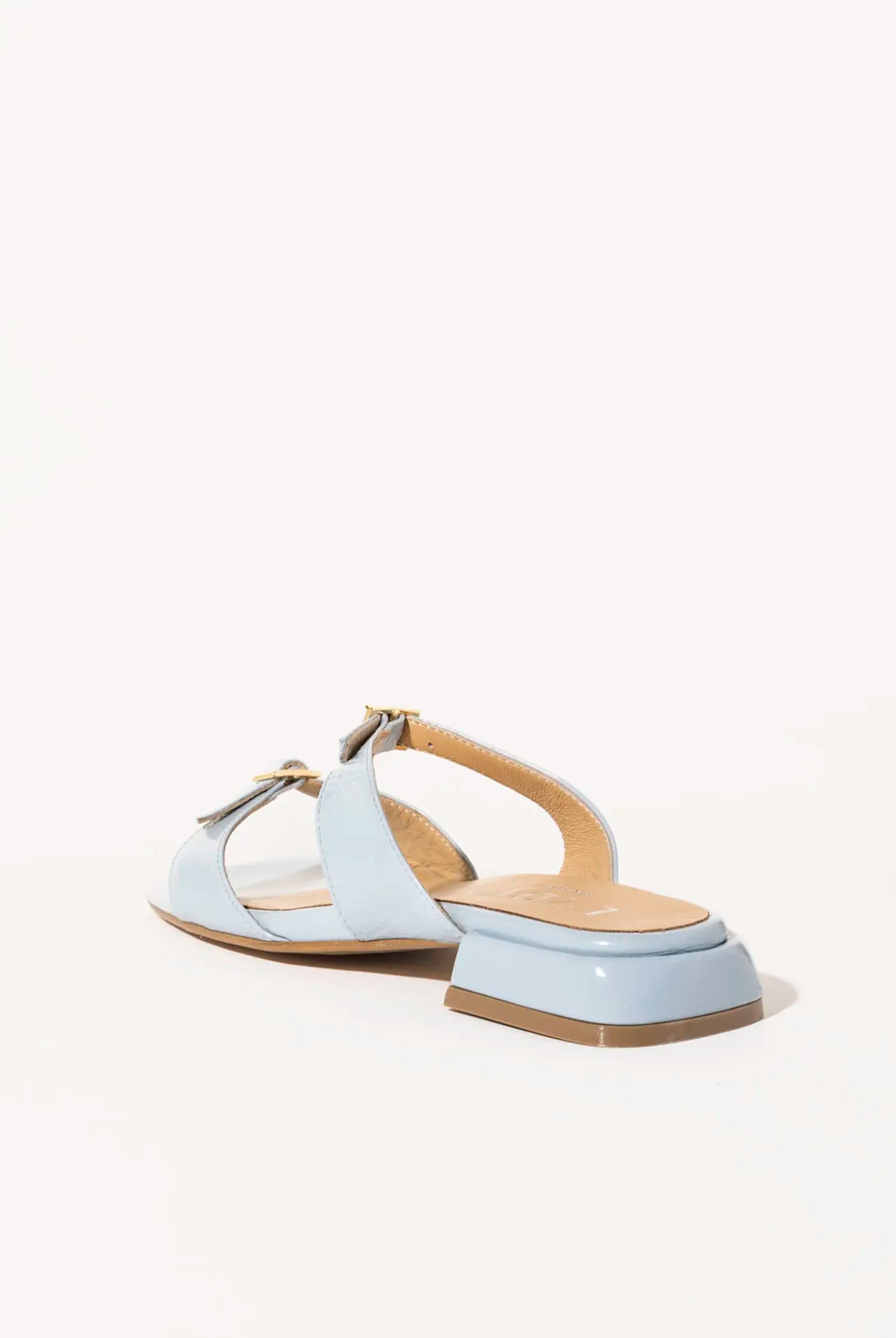 swatch_light blue patent laverne leather sandal flat sandals