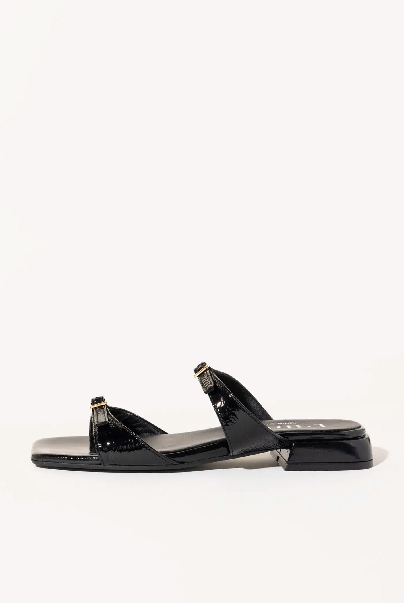 swatch_black patent laverne leather sandal flat sandals