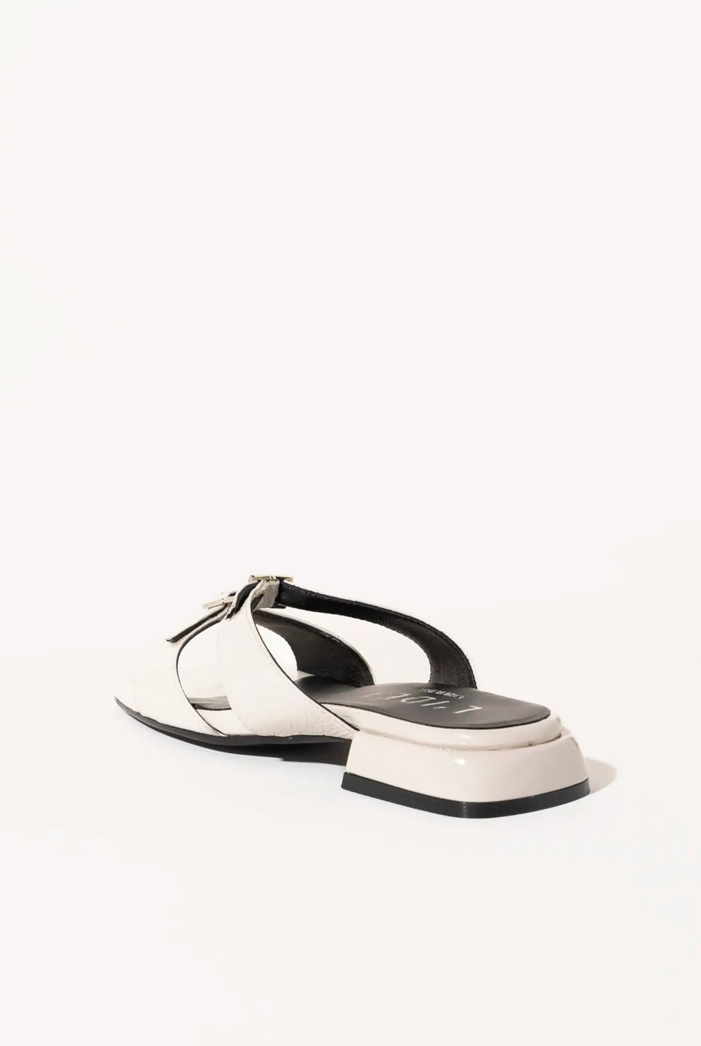 swatch_off white patent laverne leather sandal flat sandals