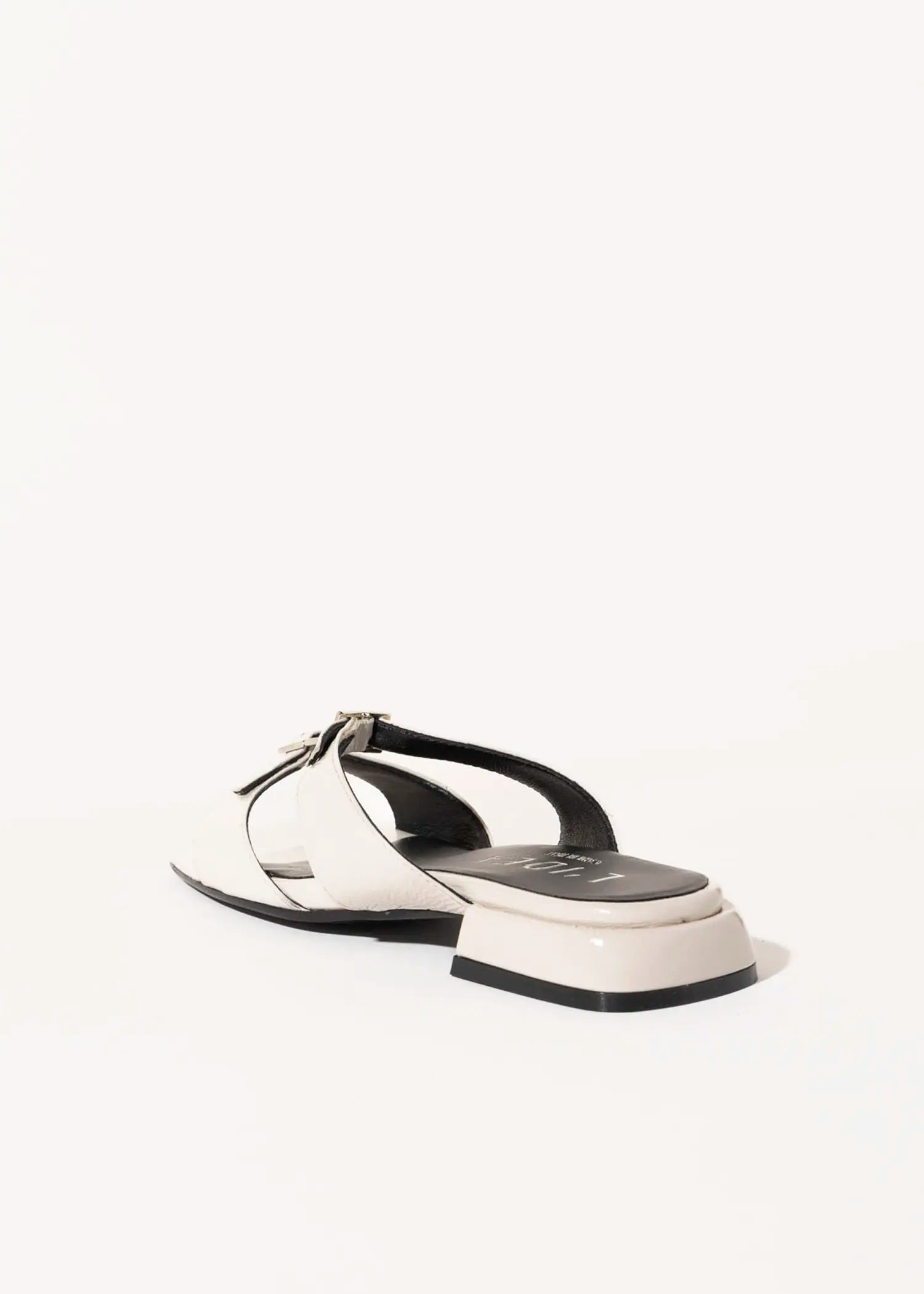 swatch_off white patent laverne leather sandal flat sandals