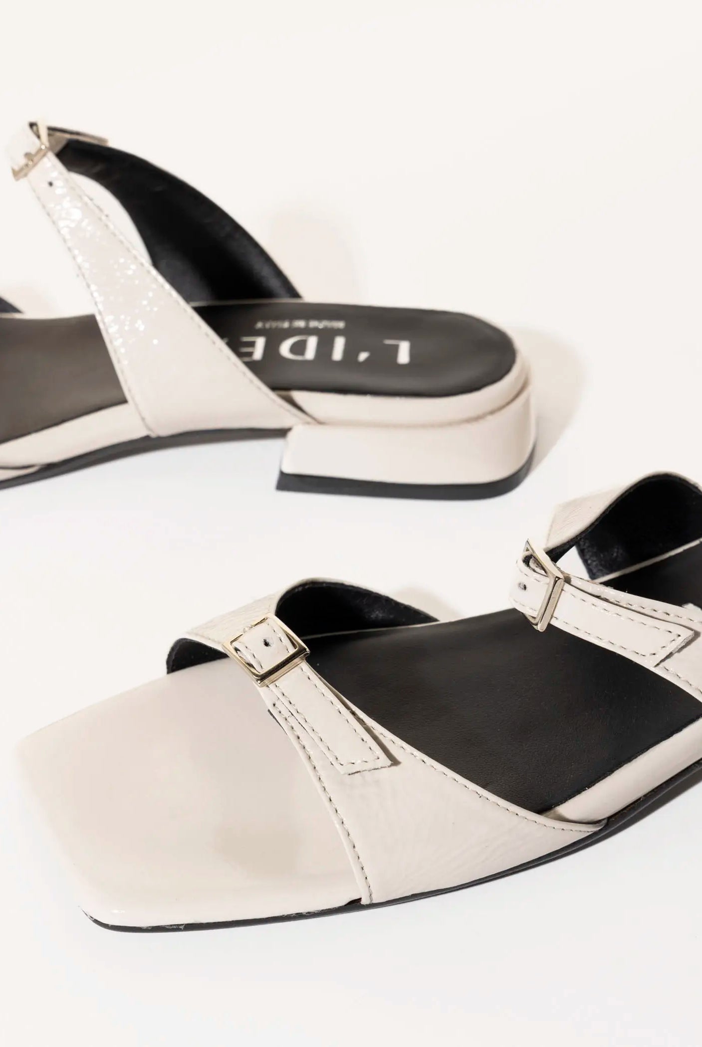 swatch_off white patent laverne leather sandal flat sandals