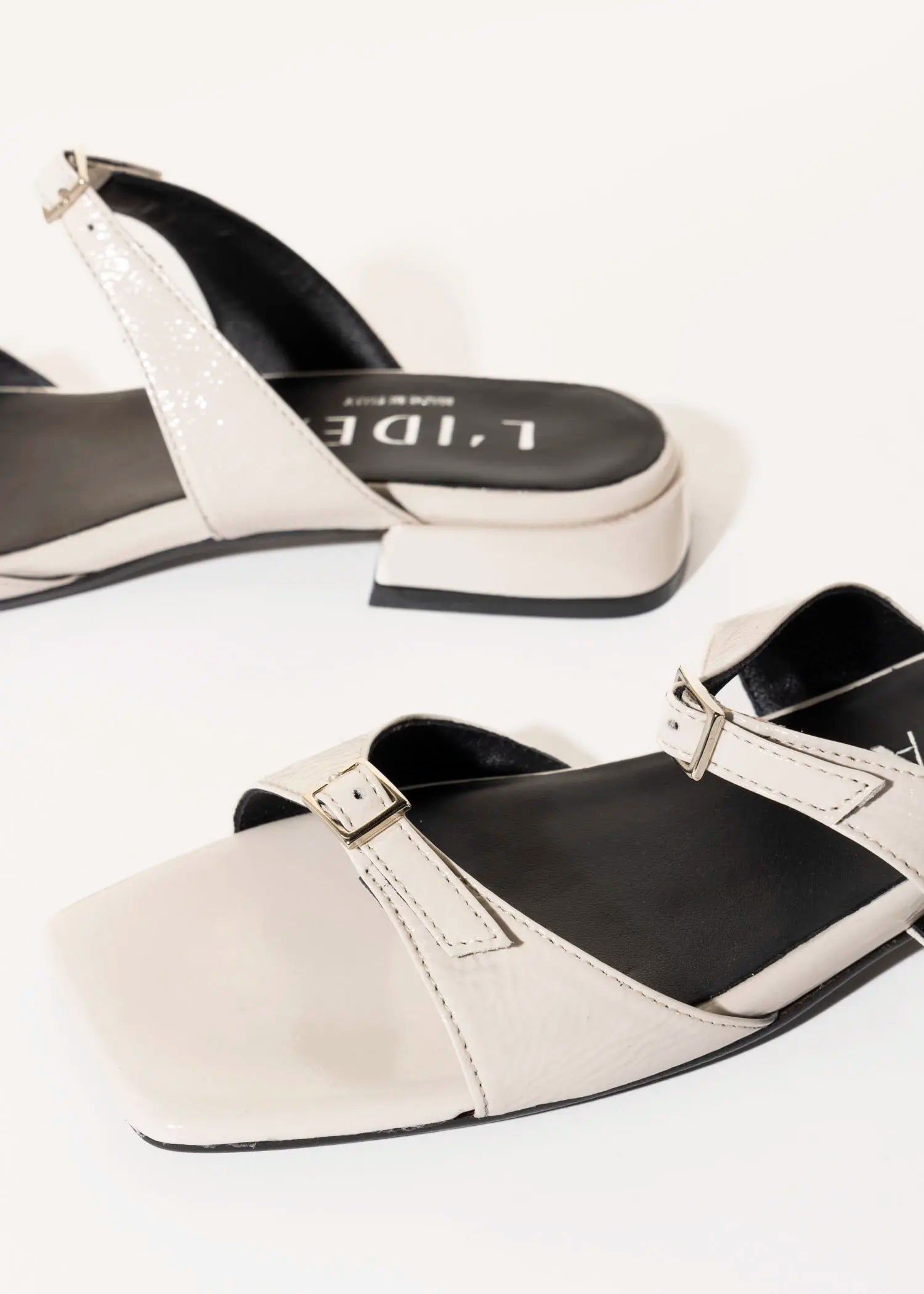 swatch_off white patent laverne leather sandal flat sandals