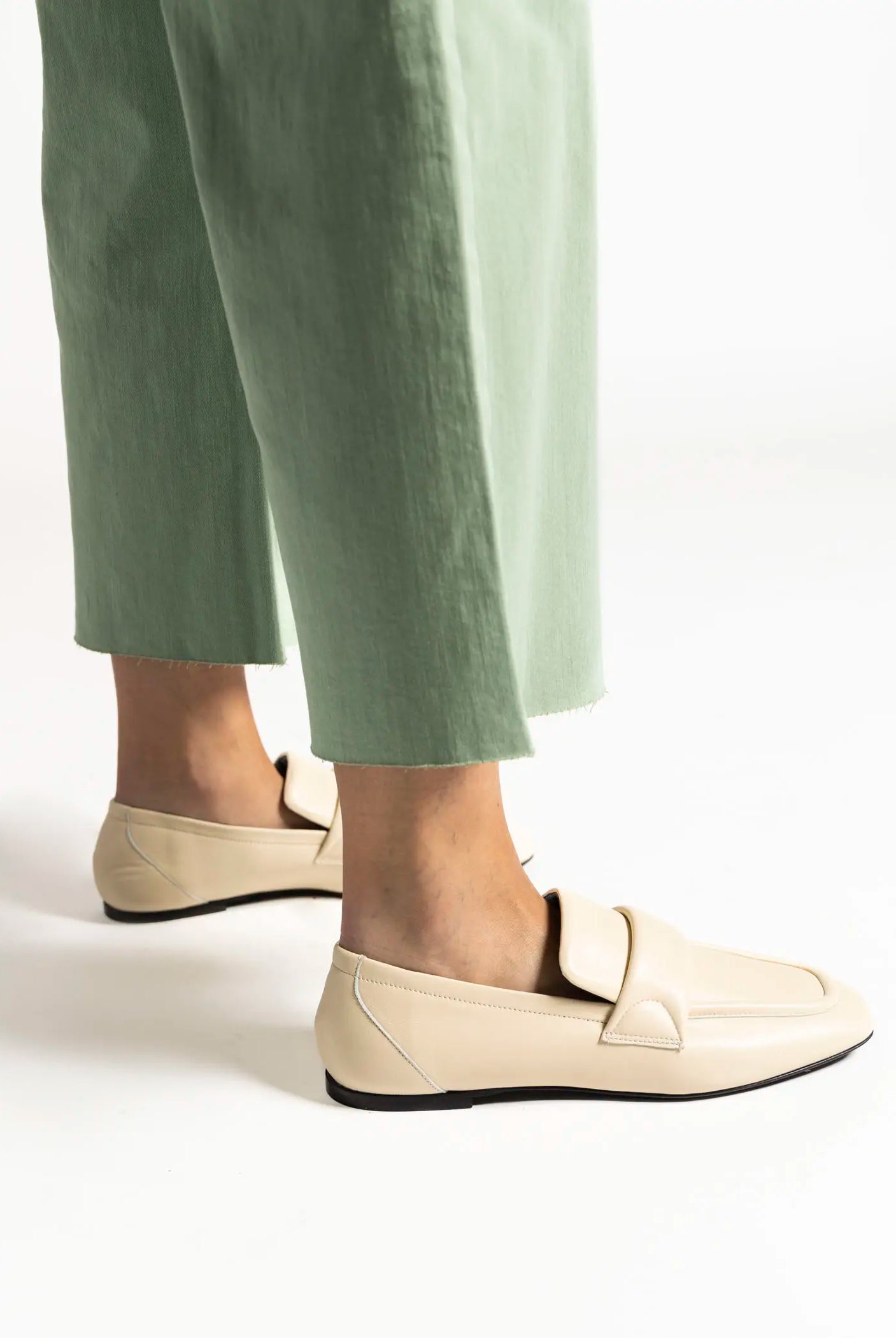 swatch_ivory leather leather loafer flat shoes