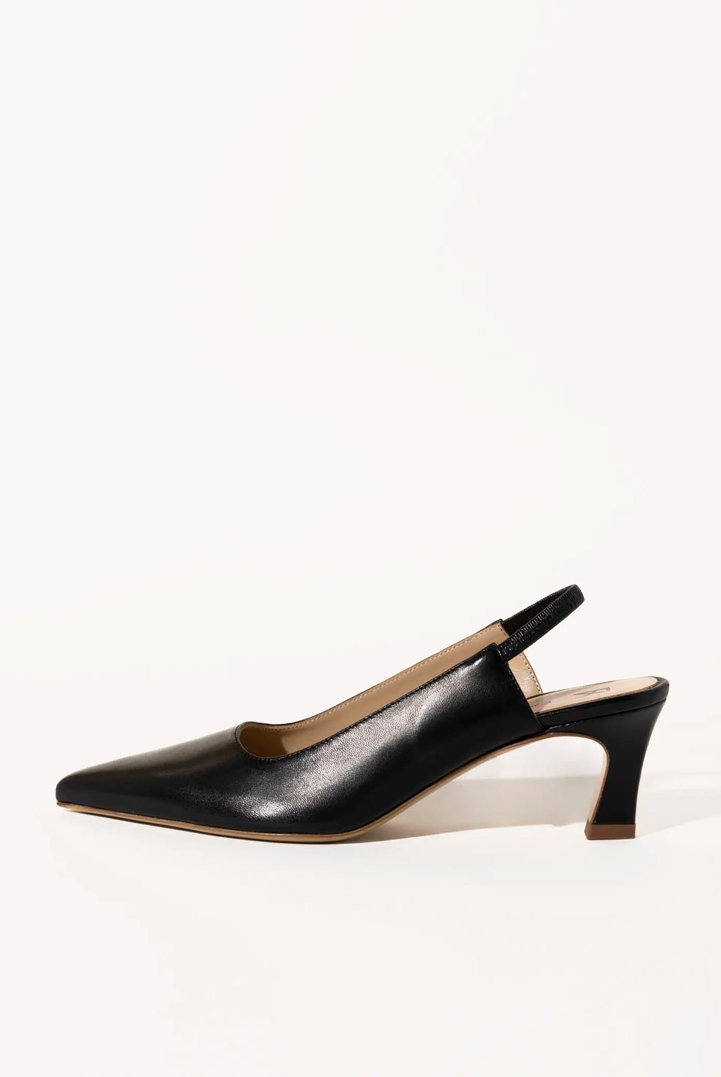 swatch_black leather pointed toe slingback pump heels