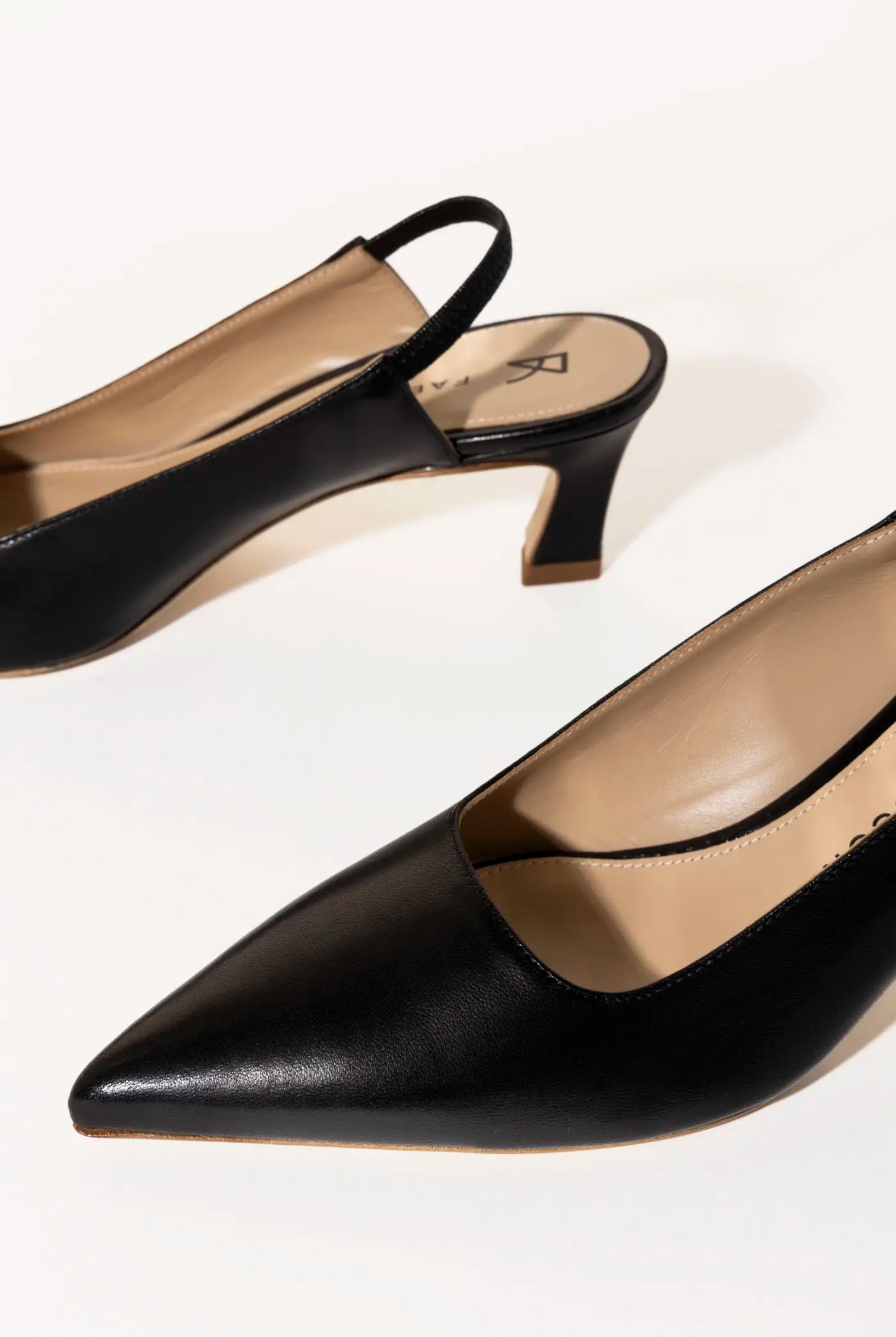 swatch_black leather pointed toe slingback pump heels