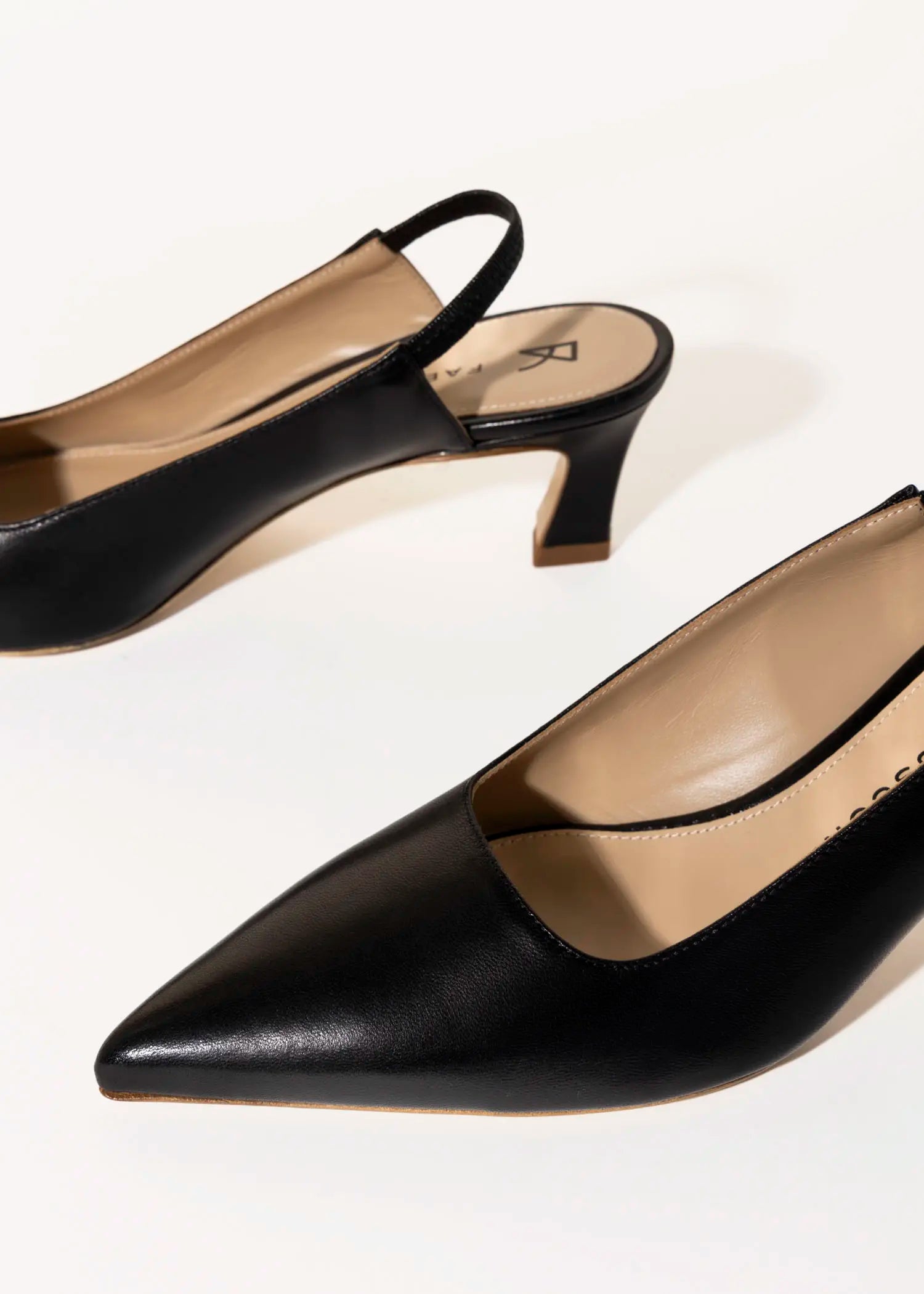 swatch_black leather pointed toe slingback pump heels