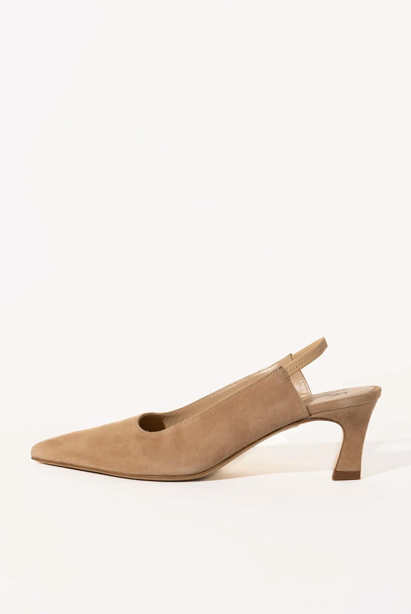 swatch_sand suede pointed toe slingback pump heels