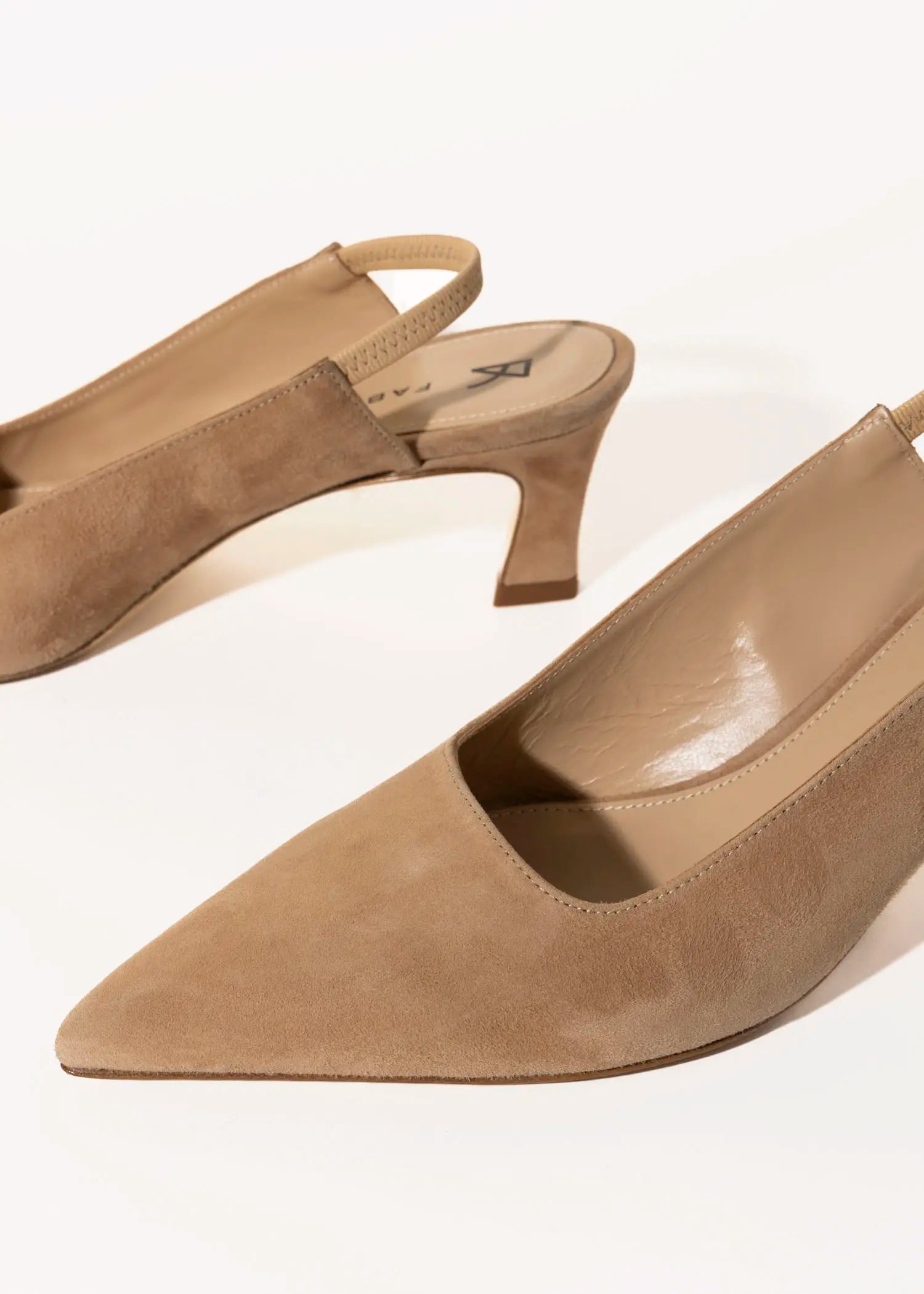 swatch_sand suede pointed toe slingback pump heels
