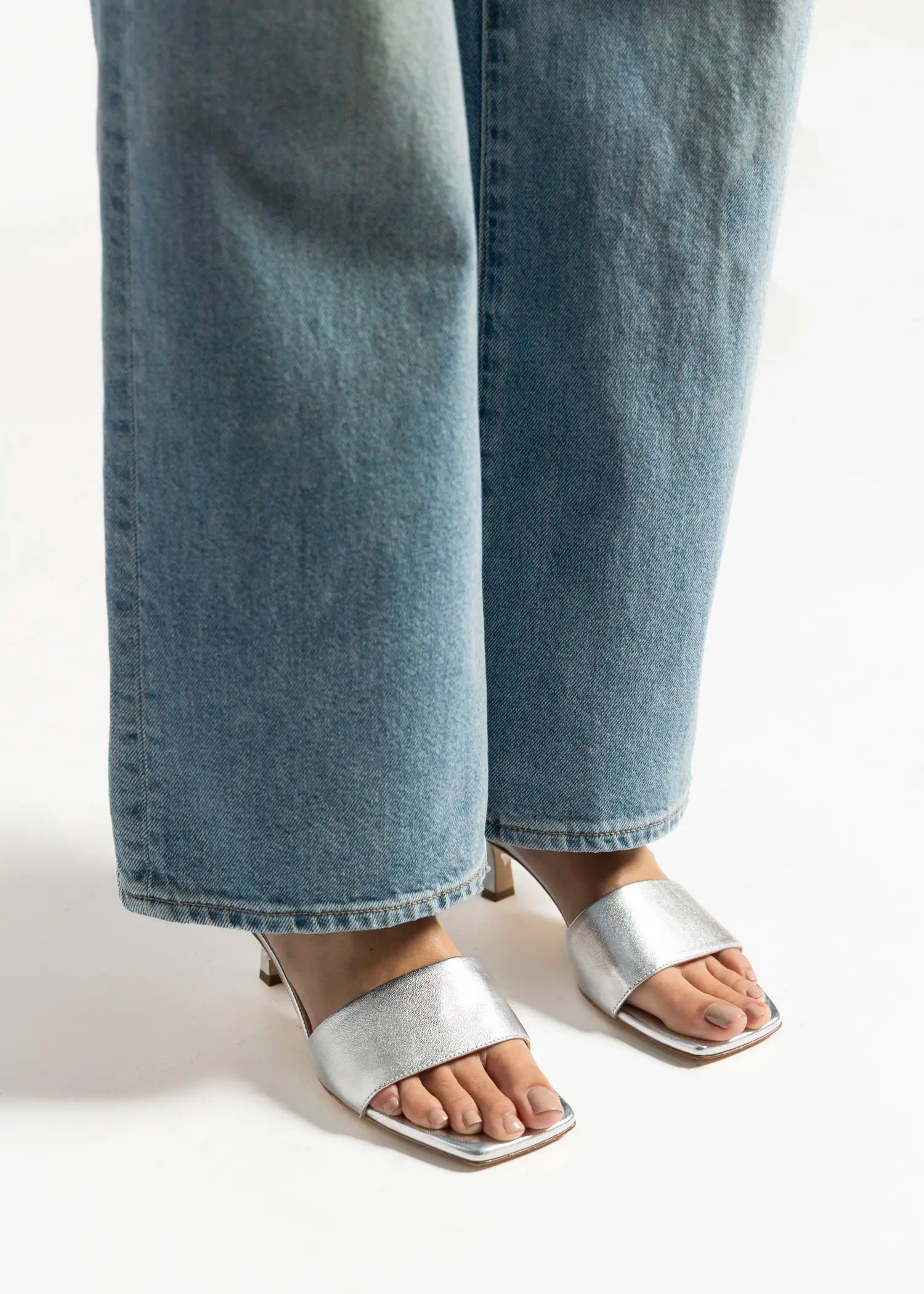 swatch_silver leather slide sandal heeled sandals