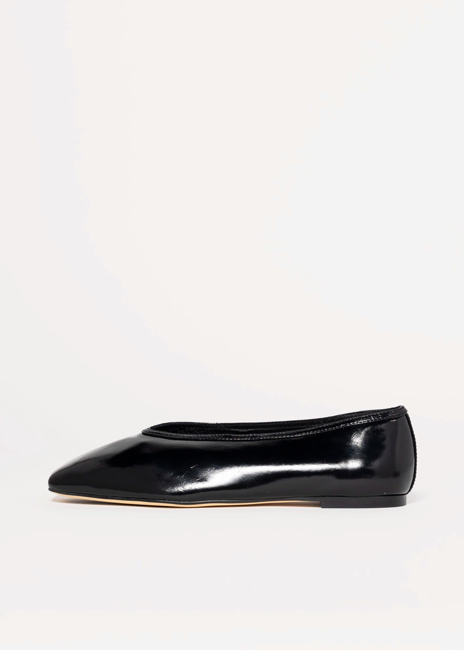 swatch_Patent Black bianca leather flat flat shoes