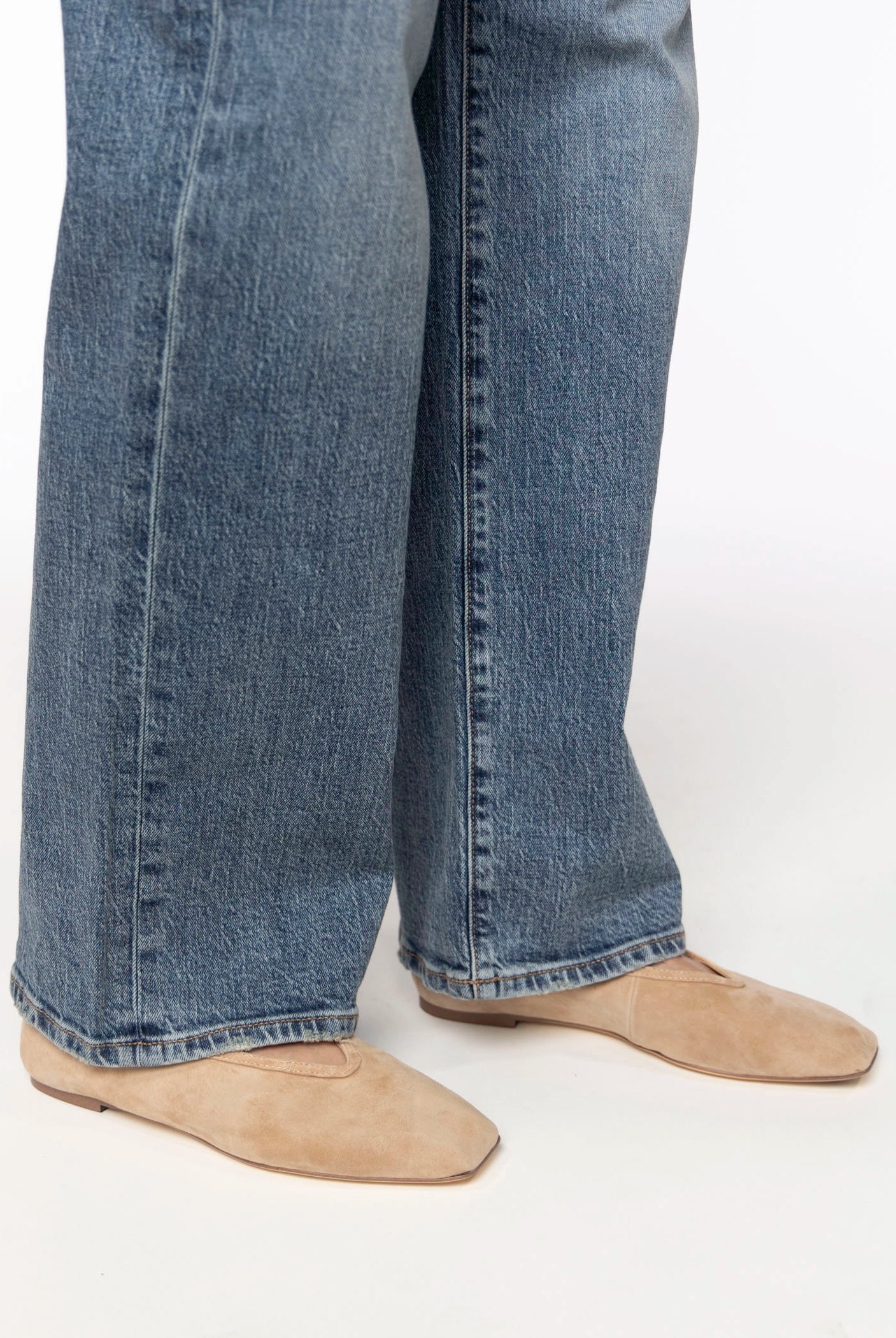 swatch_Wheat Suede bianca leather flat flat shoes