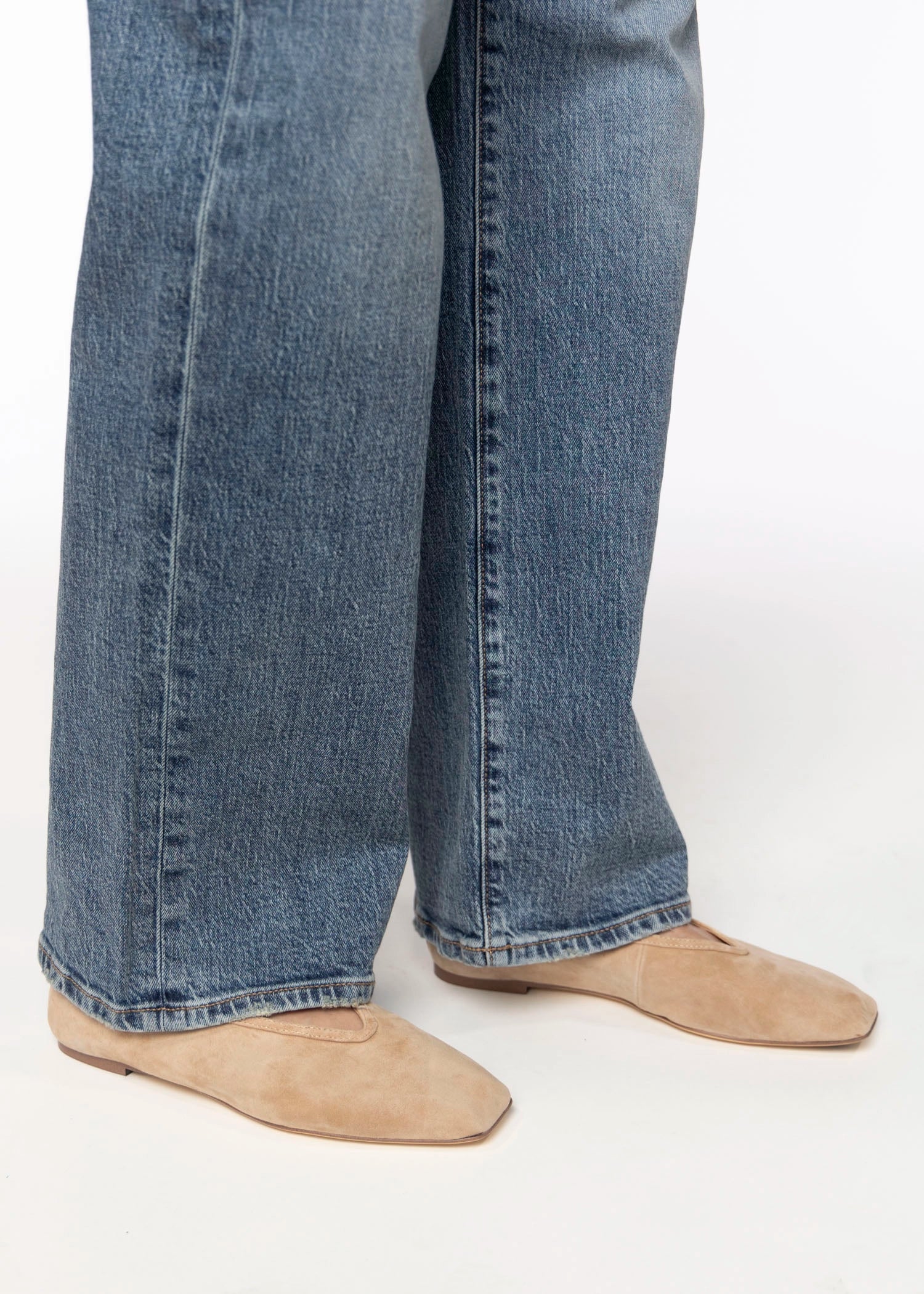 swatch_Wheat Suede bianca leather flat flat shoes