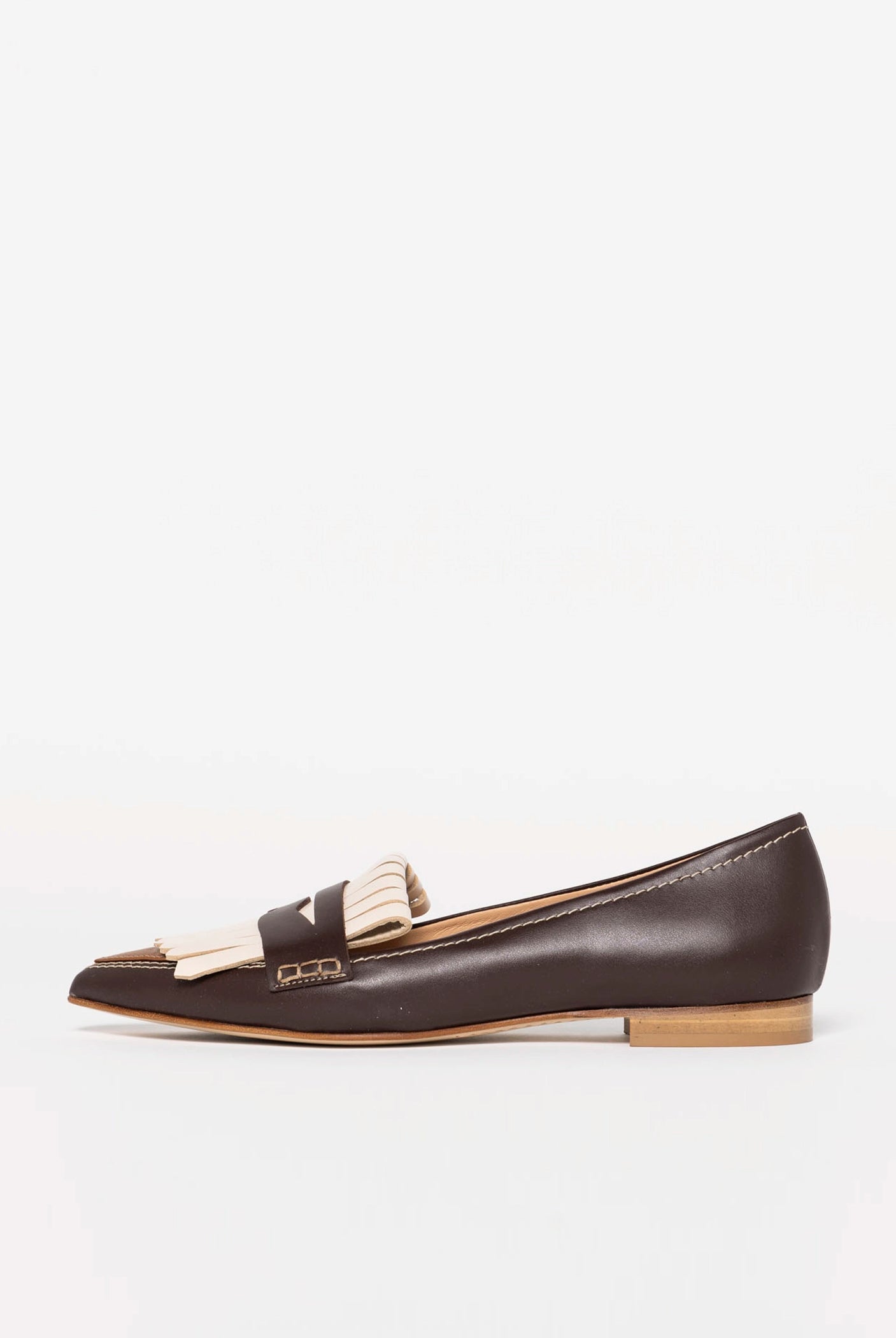 swatch_Brown Multi Leather pointed toe flat