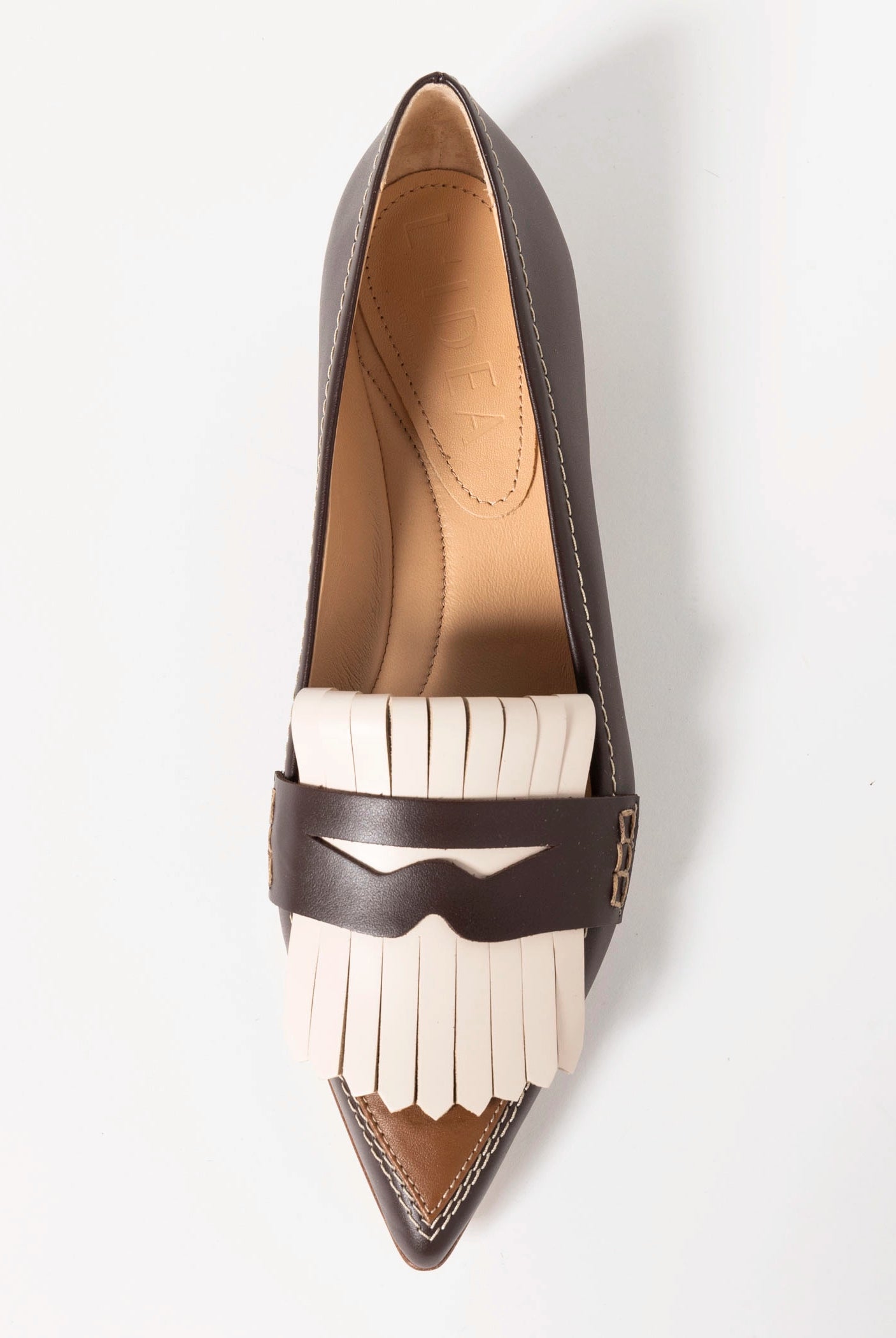 swatch_Brown Multi Leather pointed toe flat
