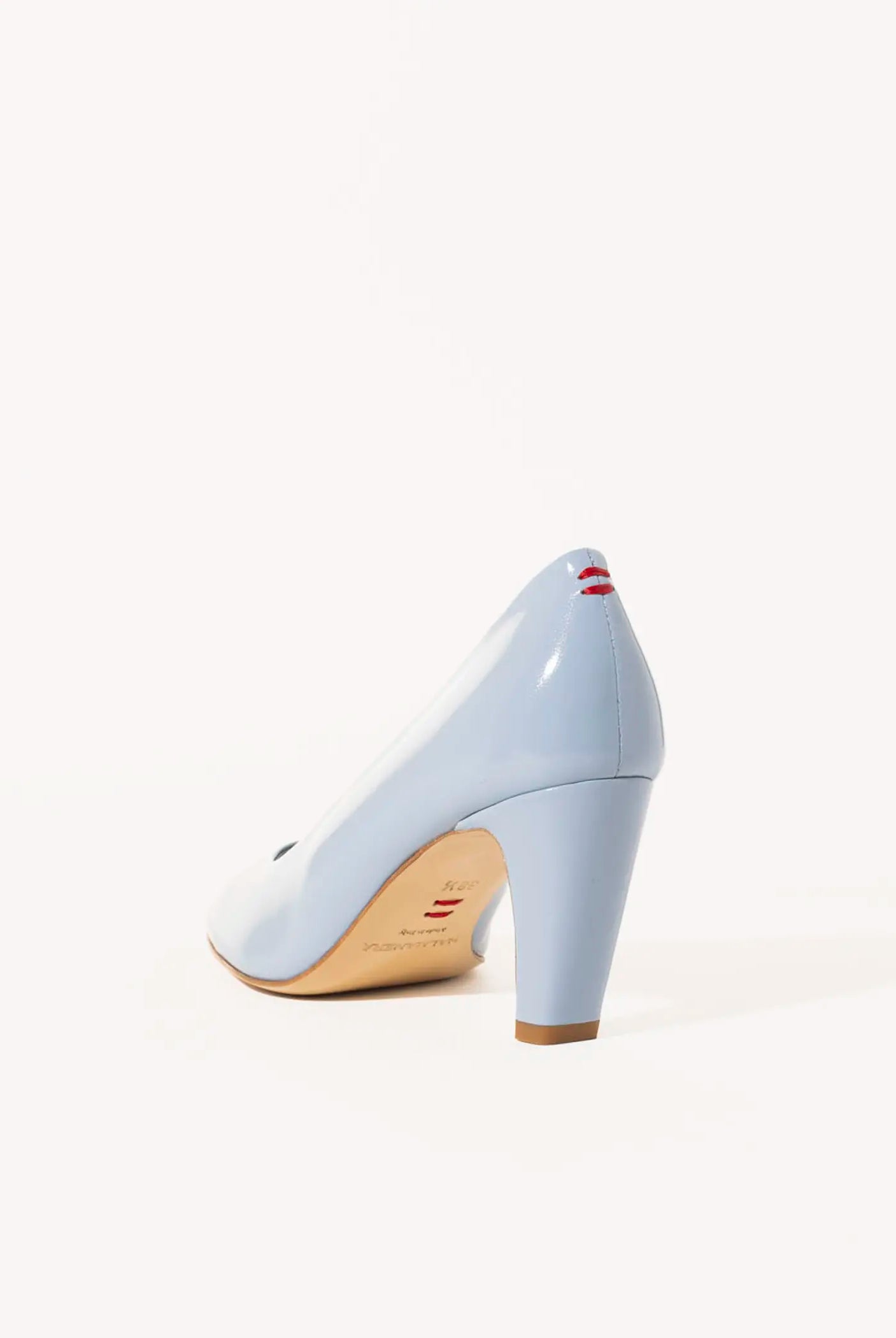 swatch_light blue patent dora round toe pump heels