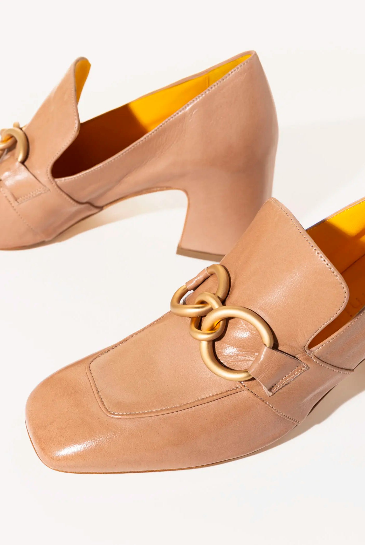 swatch_Sand Leather heeled loafer
