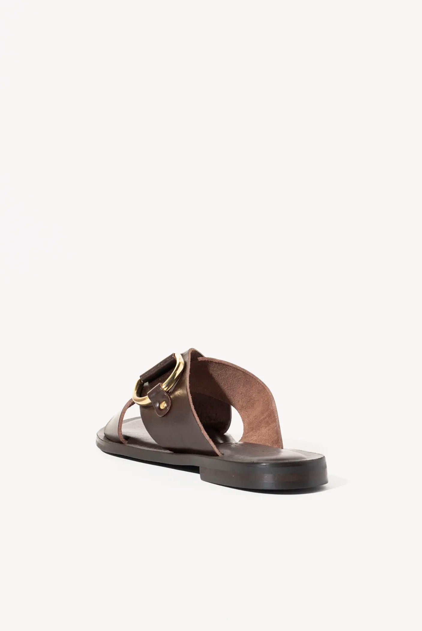 swatch_dark brown leather crossband flat sandal flat sandals