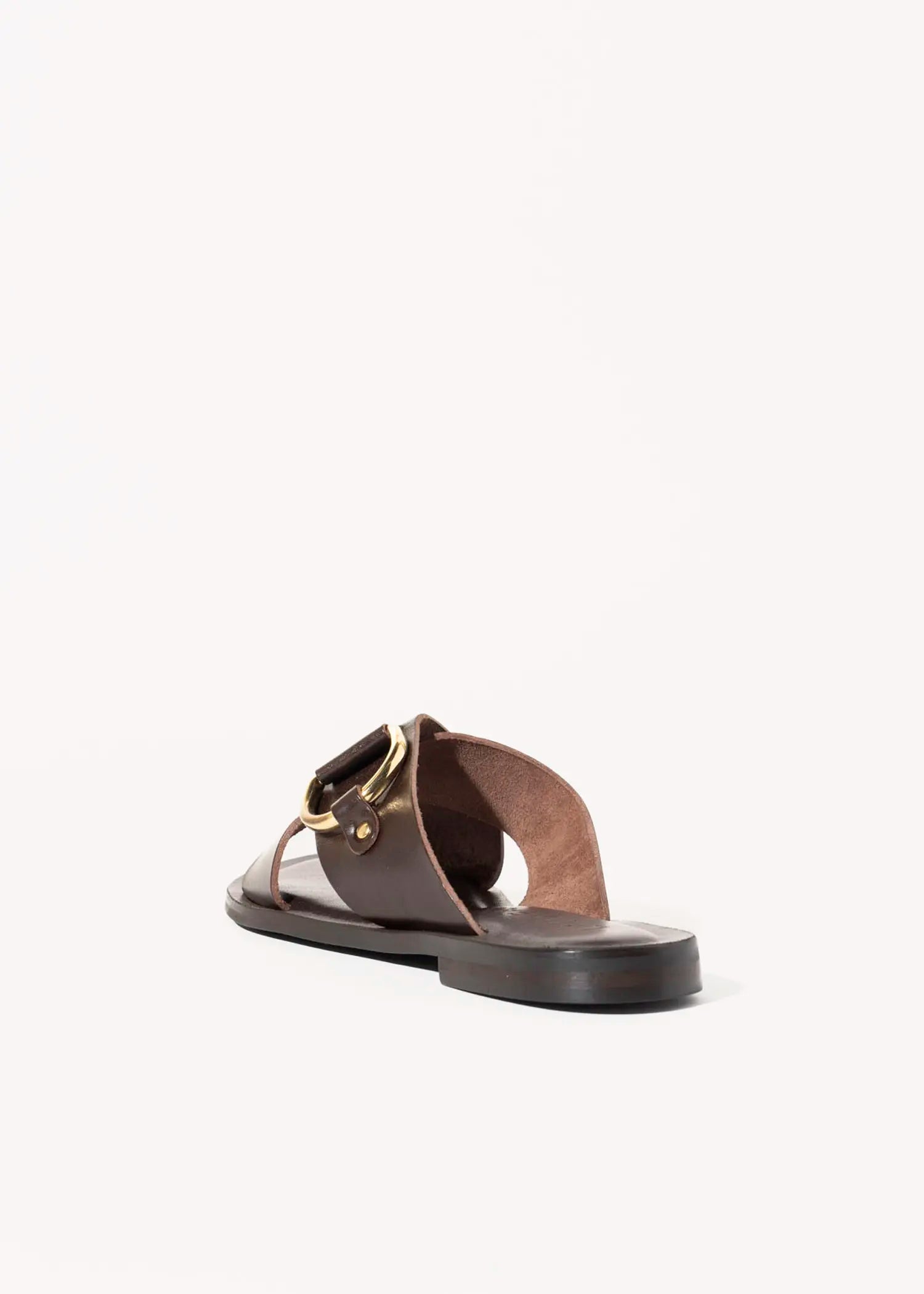 swatch_dark brown leather crossband flat sandal flat sandals
