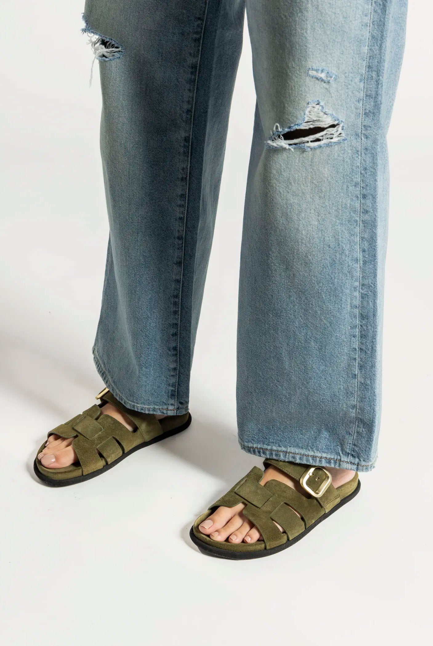 swatch_sage suede suede slide sandal flat sandals