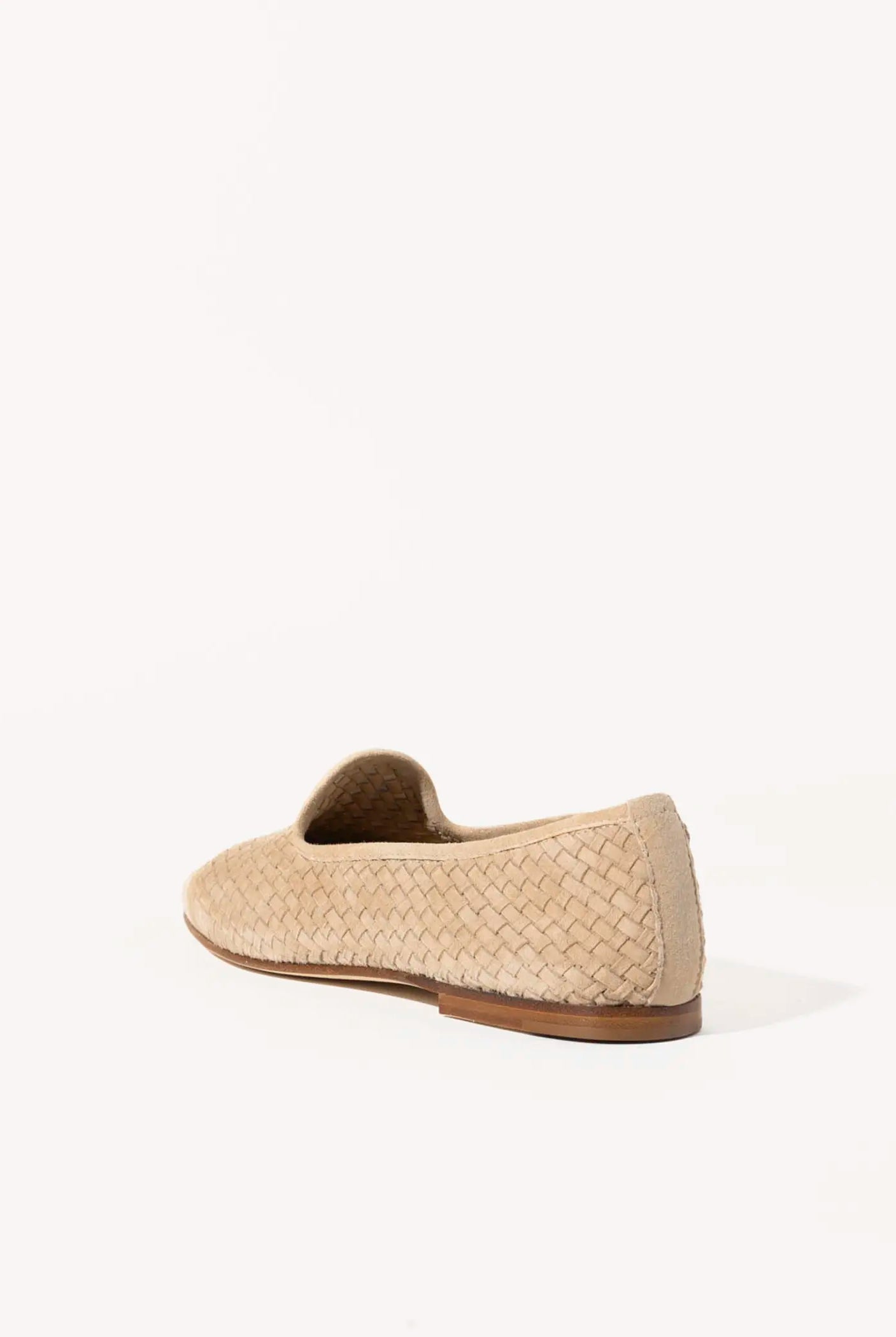 swatch_beige suede woven suede loafer flat shoes